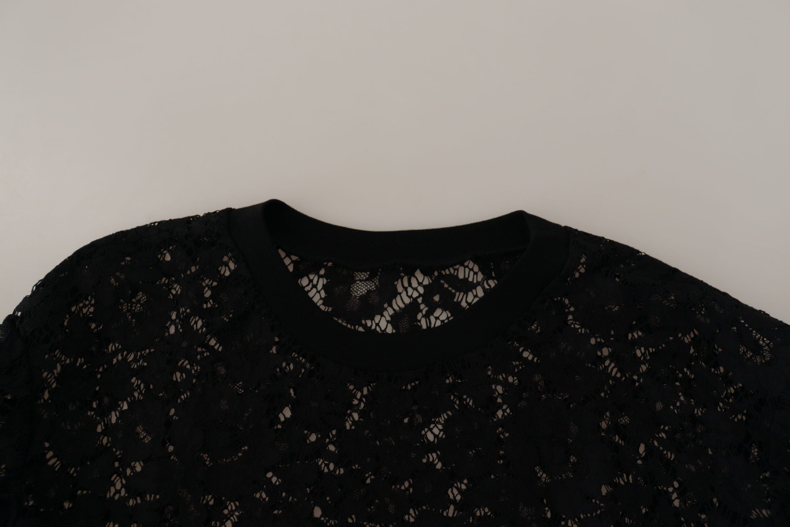 Dolce & Gabbana Black Floral Lace Pullover Sicily Blouse Dolce & Gabbana