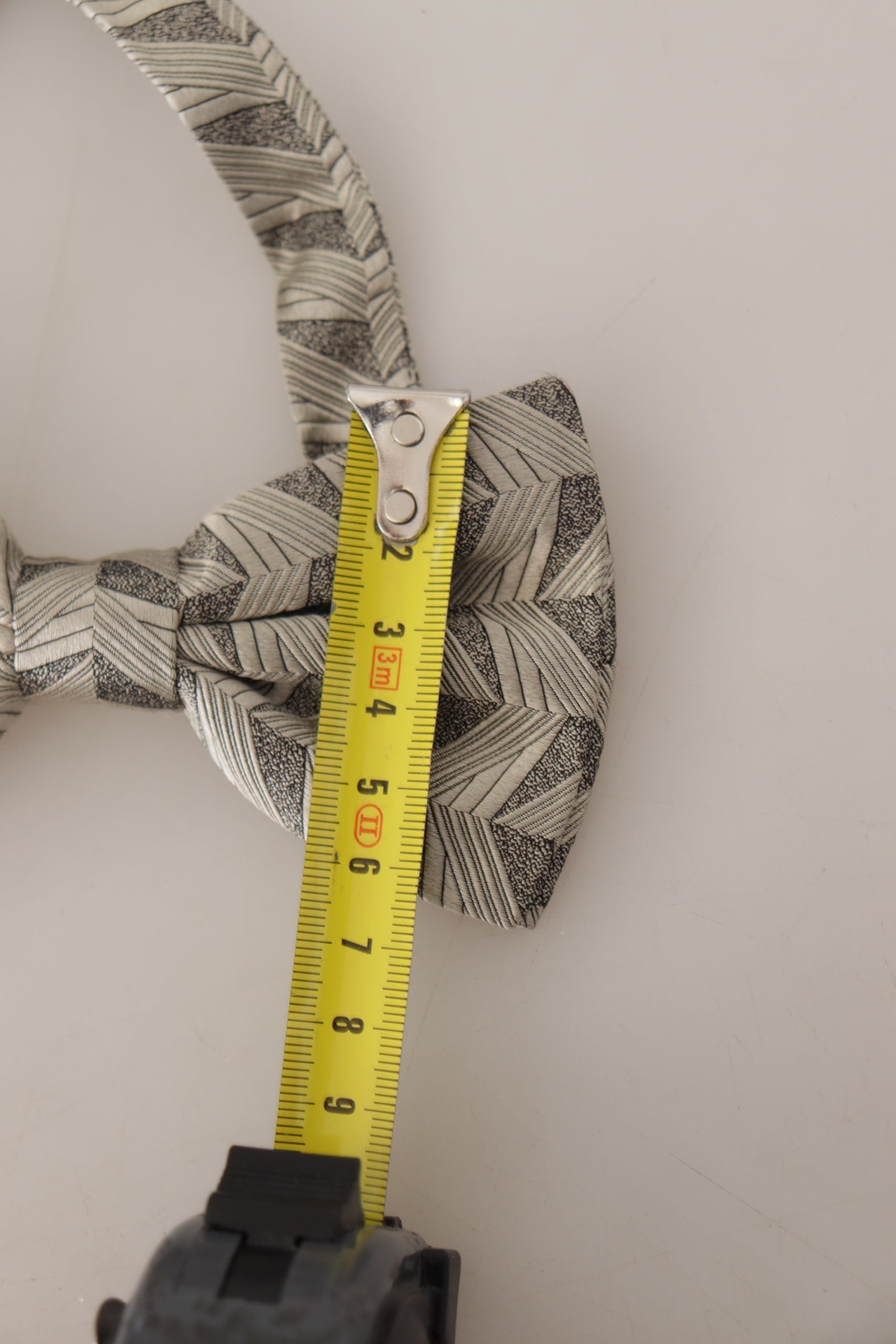 Dolce & Gabbana Gray 100% Silk Adjustable Neck Papillon Bow Tie Dolce & Gabbana