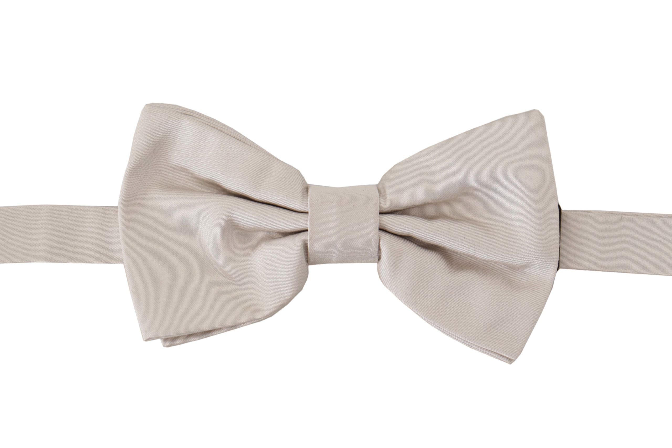 Dolce & Gabbana Gray 100% Silk Adjustable Neck Papillon Tie Dolce & Gabbana