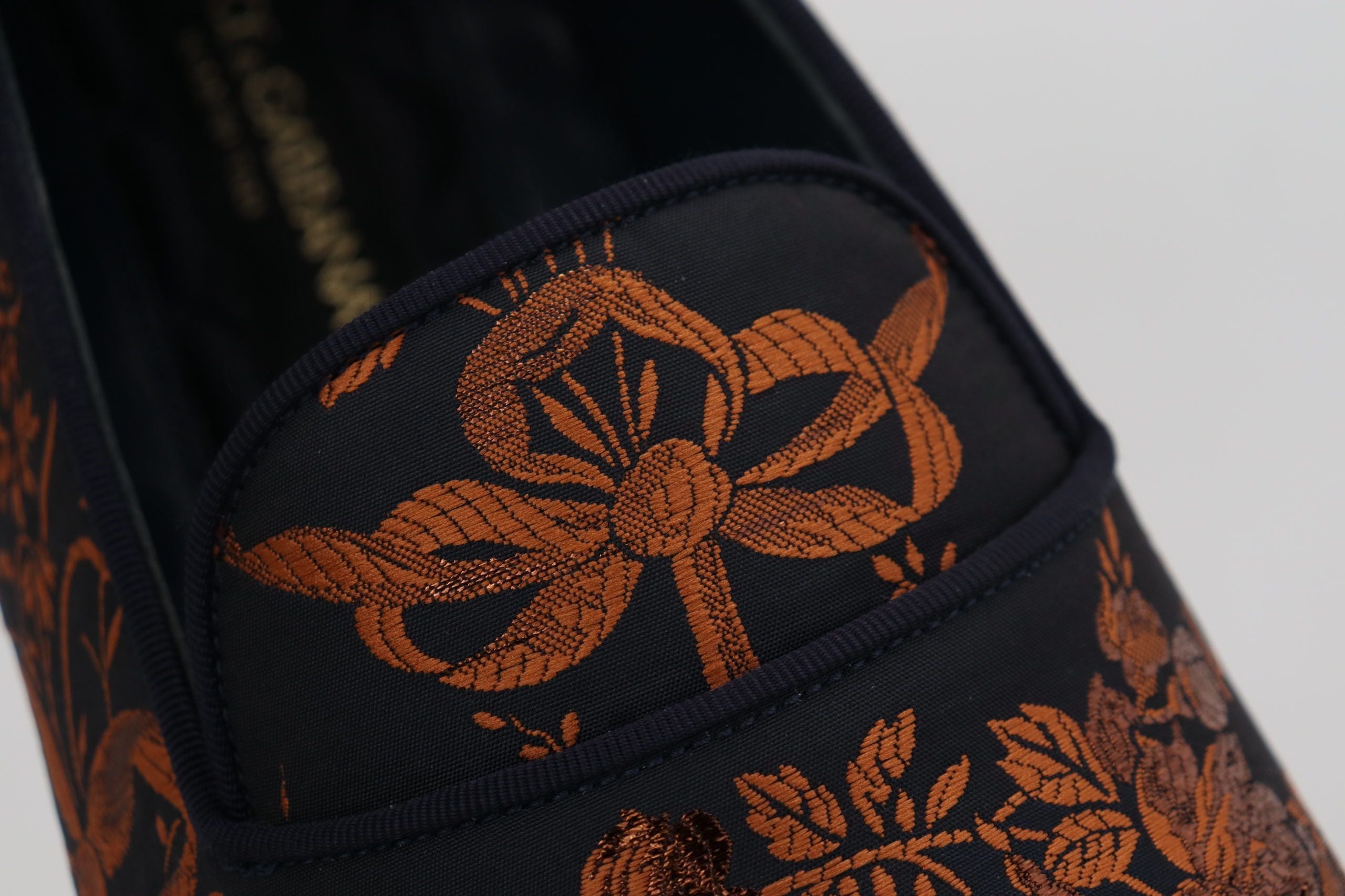 Dolce & Gabbana Blue Rust Floral Slippers Loafers Shoes Dolce & Gabbana