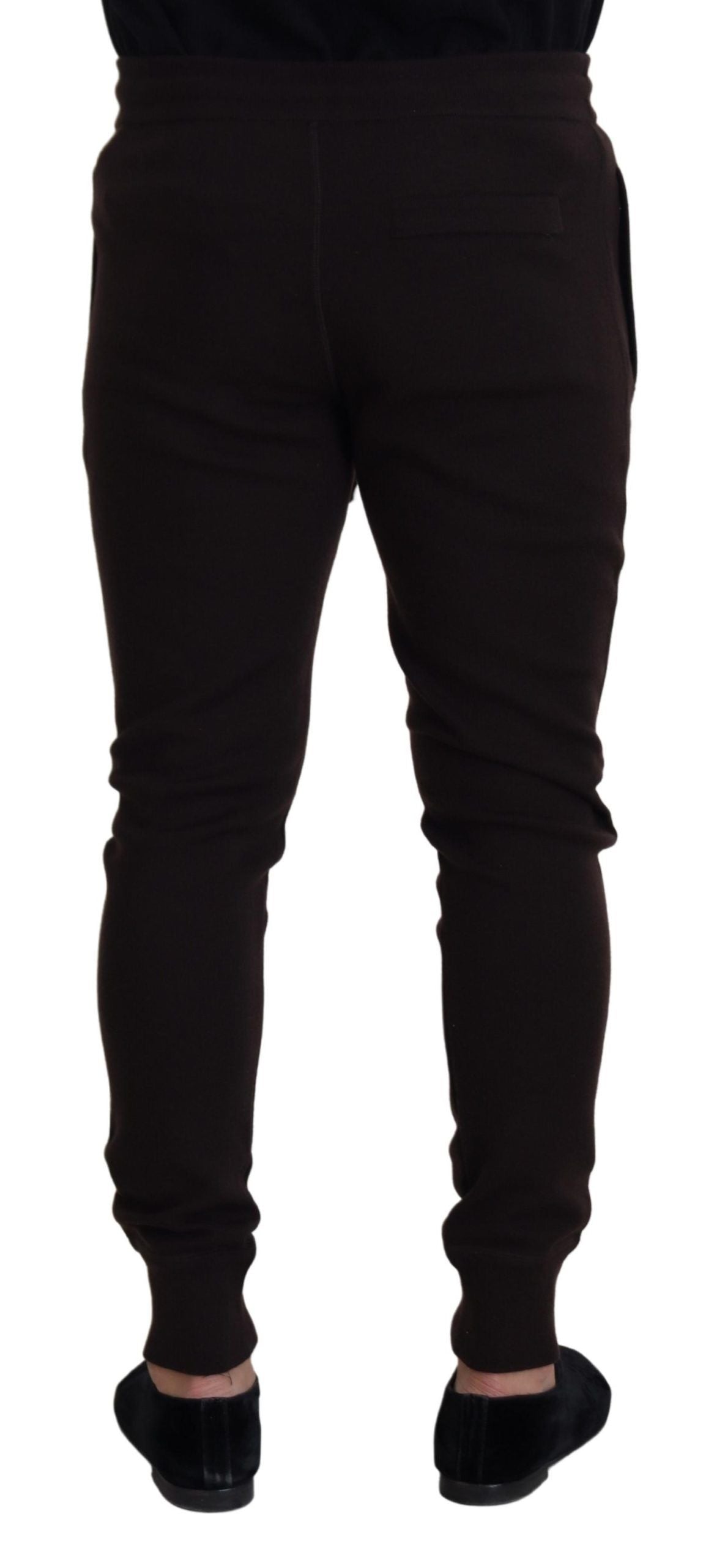 Dolce & Gabbana Brown Cashmere Trousers Bottoms Drawstring Pants Dolce & Gabbana