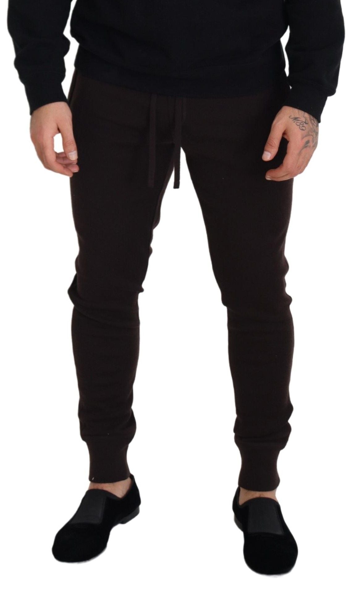 Dolce & Gabbana Brown Cashmere Trousers Bottoms Drawstring Pants Dolce & Gabbana
