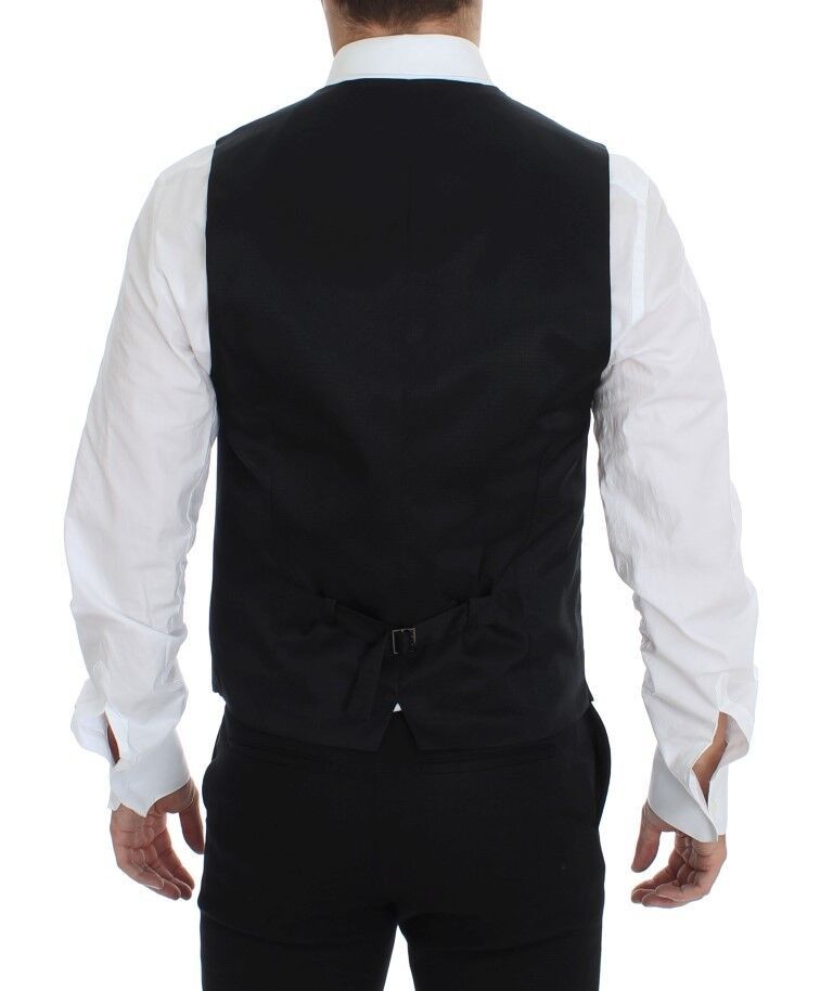 Dolce & Gabbana Gray Wool Formal Dress Vest Gilet Weste Dolce & Gabbana