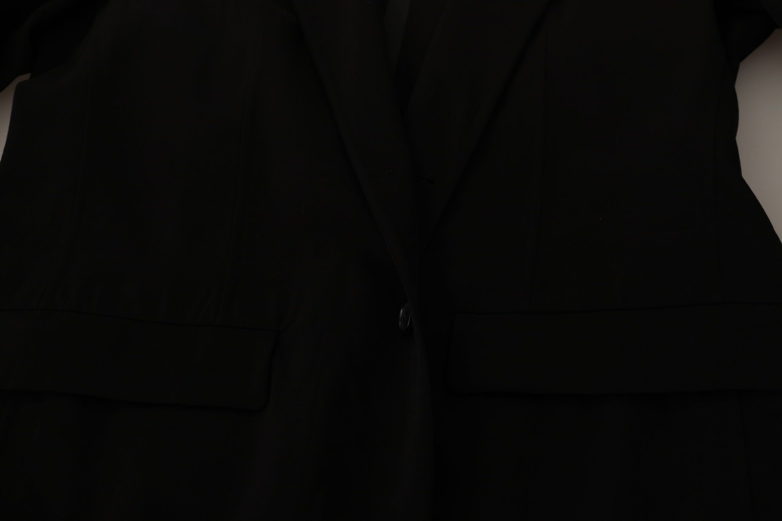 Dolce & Gabbana Black Wool Single Breasted Coat Blazer Dolce & Gabbana