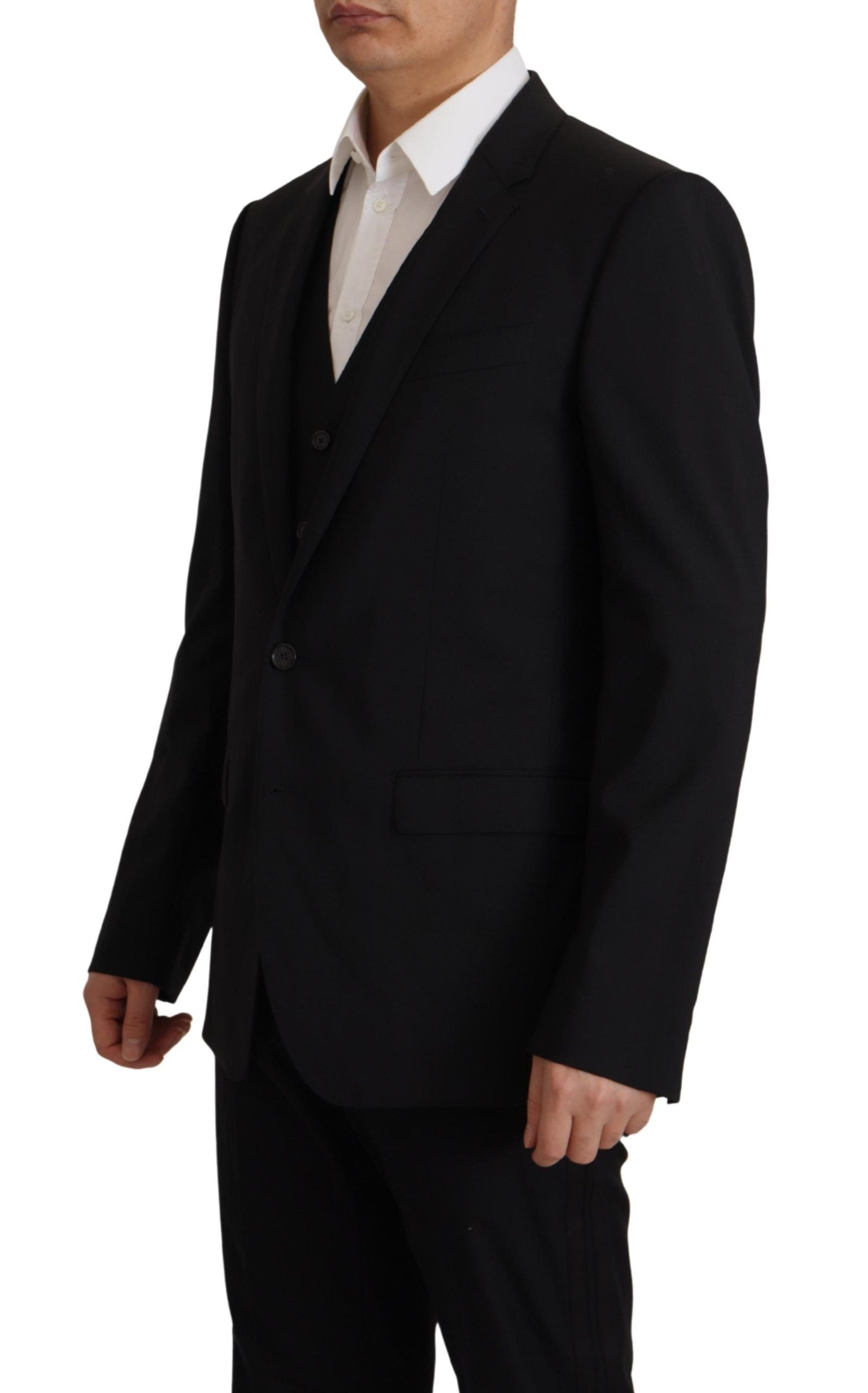 Dolce & Gabbana Black Jacket Vest 2 Piece MARTINI Blazer Dolce & Gabbana