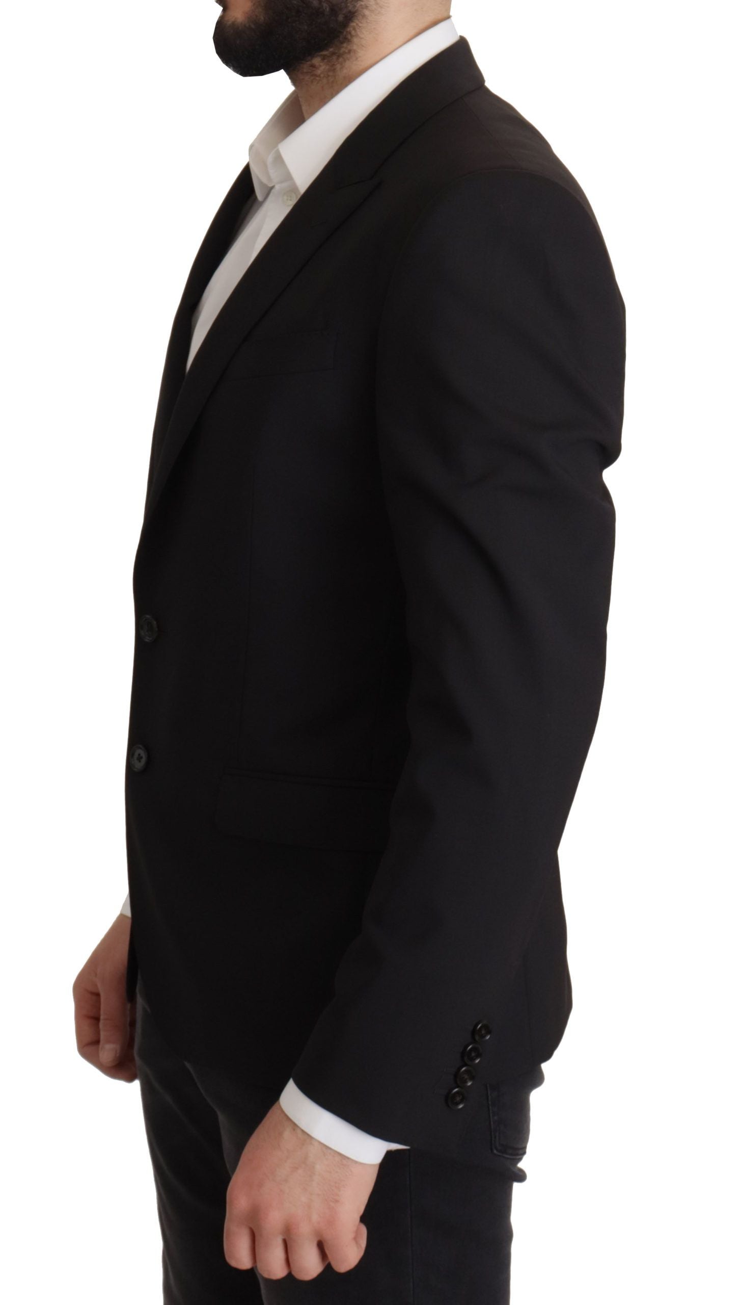 Dolce & Gabbana Black Single Breasted Jacket MARTINI Blazer Dolce & Gabbana