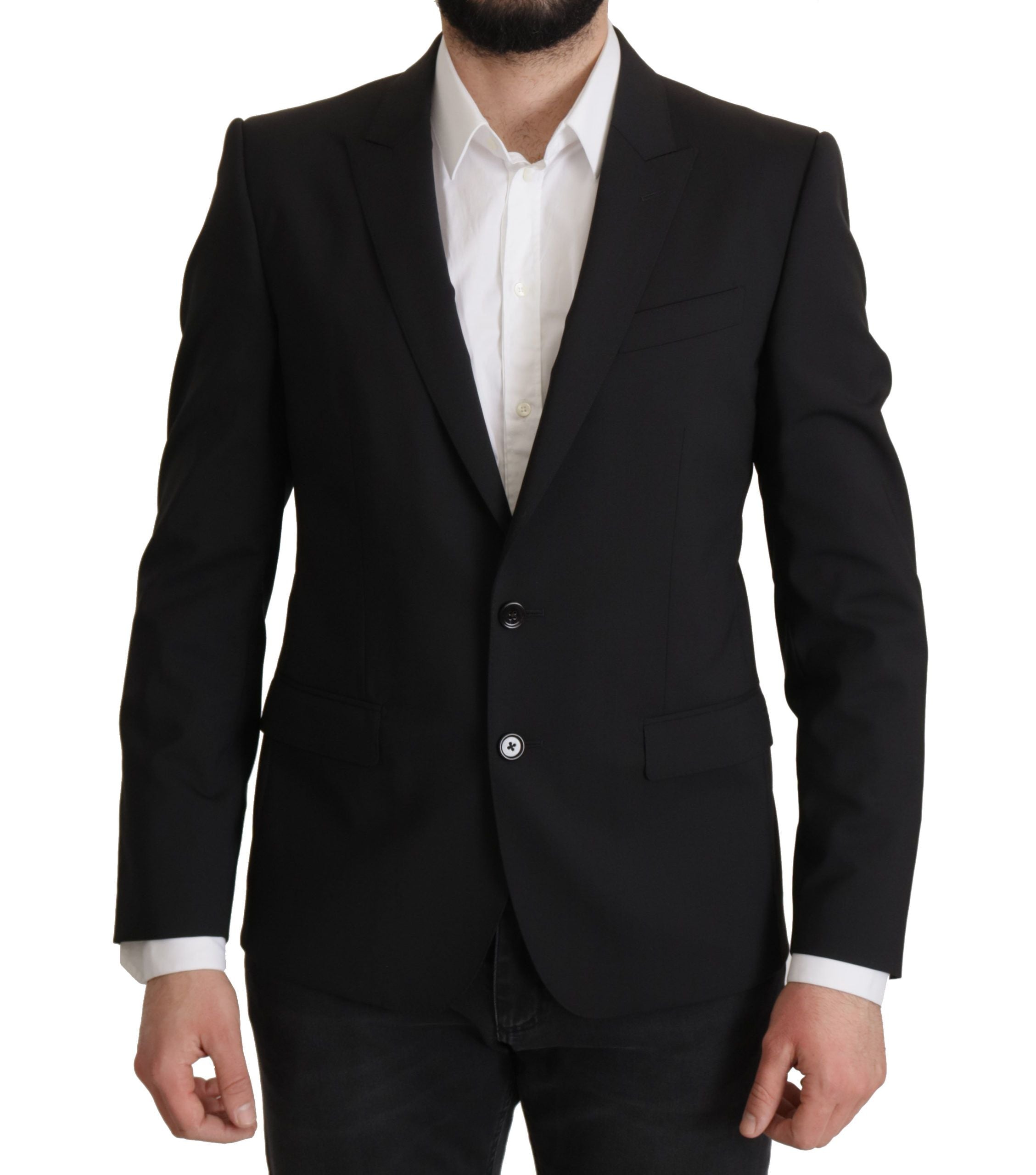Dolce & Gabbana Black Single Breasted Jacket MARTINI Blazer Dolce & Gabbana