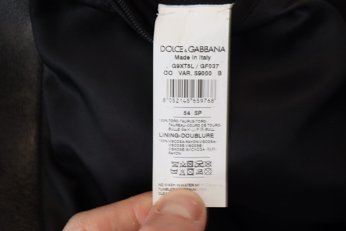 Dolce & Gabbana Black Leather Zipper Biker Coat Jacket Dolce & Gabbana