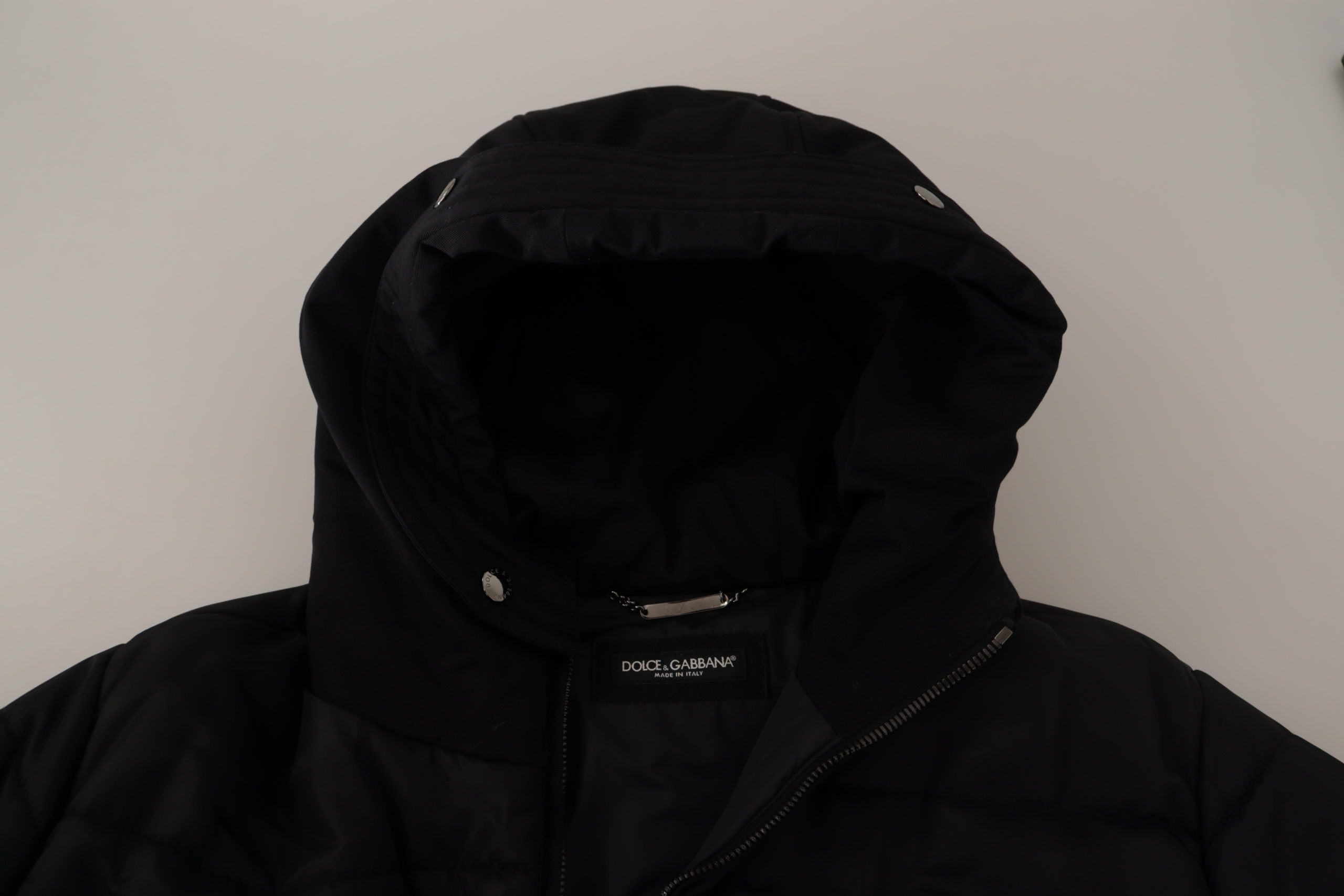 Dolce & Gabbana Black Nylon Hooded Parka Coat Winter Jacket Dolce & Gabbana