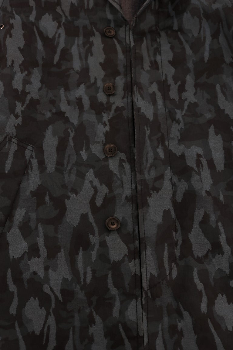 Dolce & Gabbana Blue Camouflage Trench Trench Dolce & Gabbana