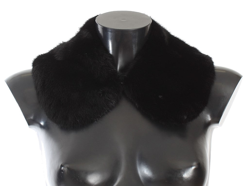 Dolce & Gabbana Black Mink Fur Shoulder Collar Scarf Dolce & Gabbana