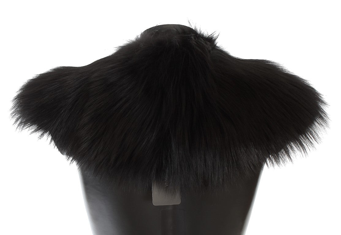 Dolce & Gabbana Black Fox Fur Collar Scarf Dolce & Gabbana