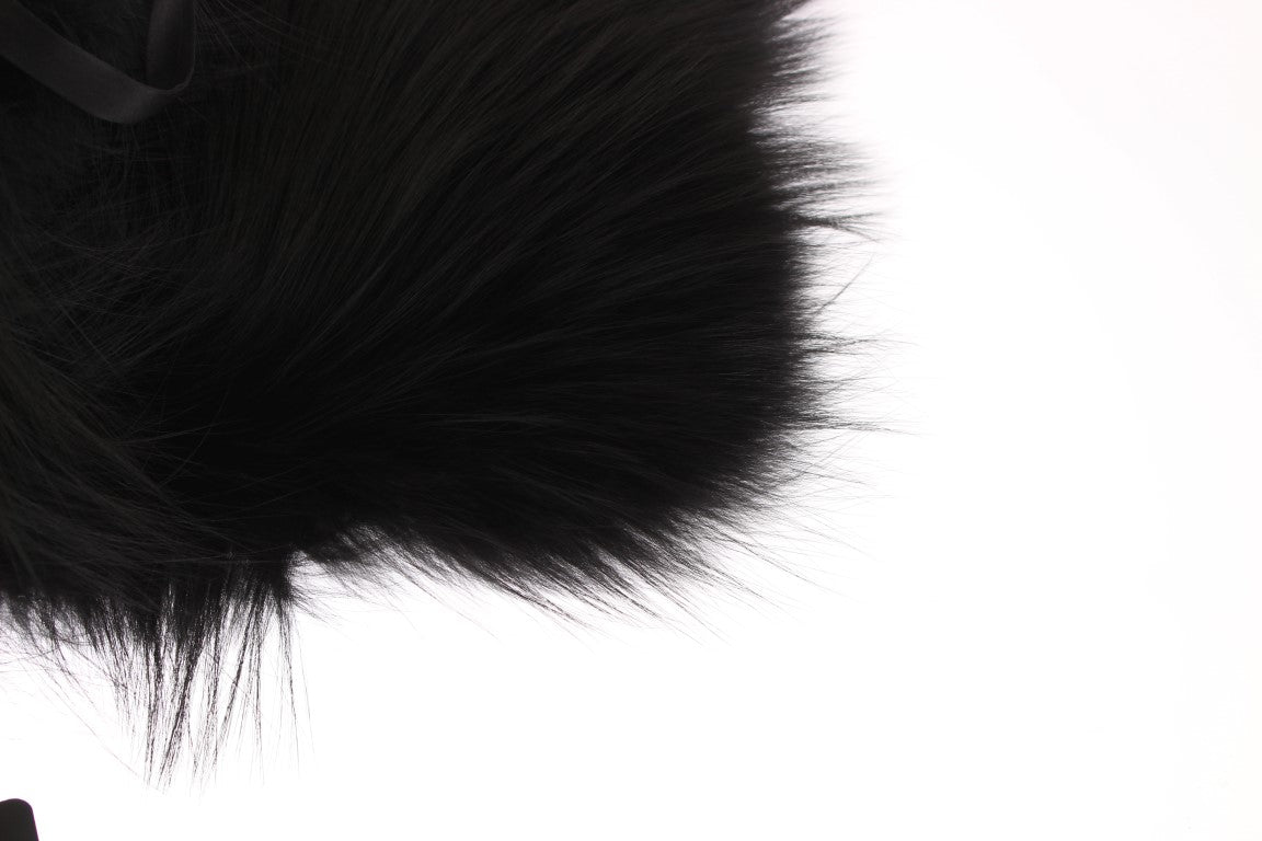 Dolce & Gabbana Black Fox Fur Collar Scarf Dolce & Gabbana