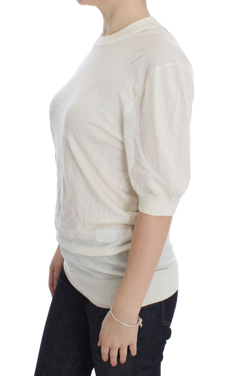 Dolce & Gabbana White 100% Cashmere Sweater Dolce & Gabbana