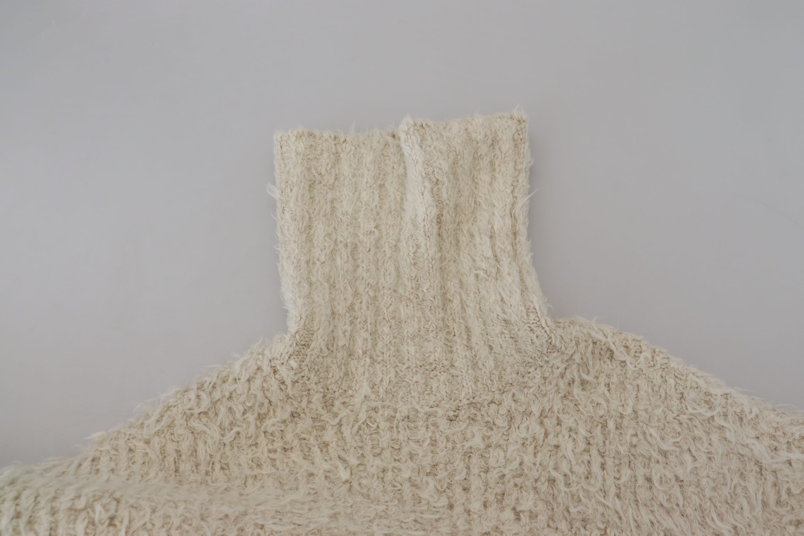 Dolce & Gabbana Cream Wool Knit Turtleneck Pullover Sweater Dolce & Gabbana