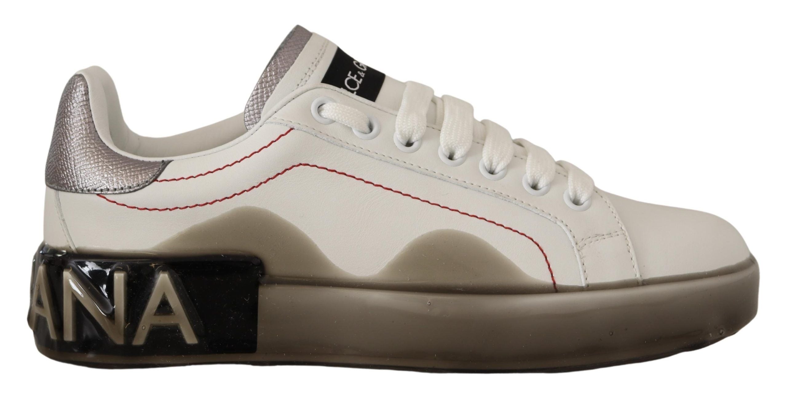 Dolce & Gabbana White Leather Shoes Womens Logo Portofino Sneakers Dolce & Gabbana
