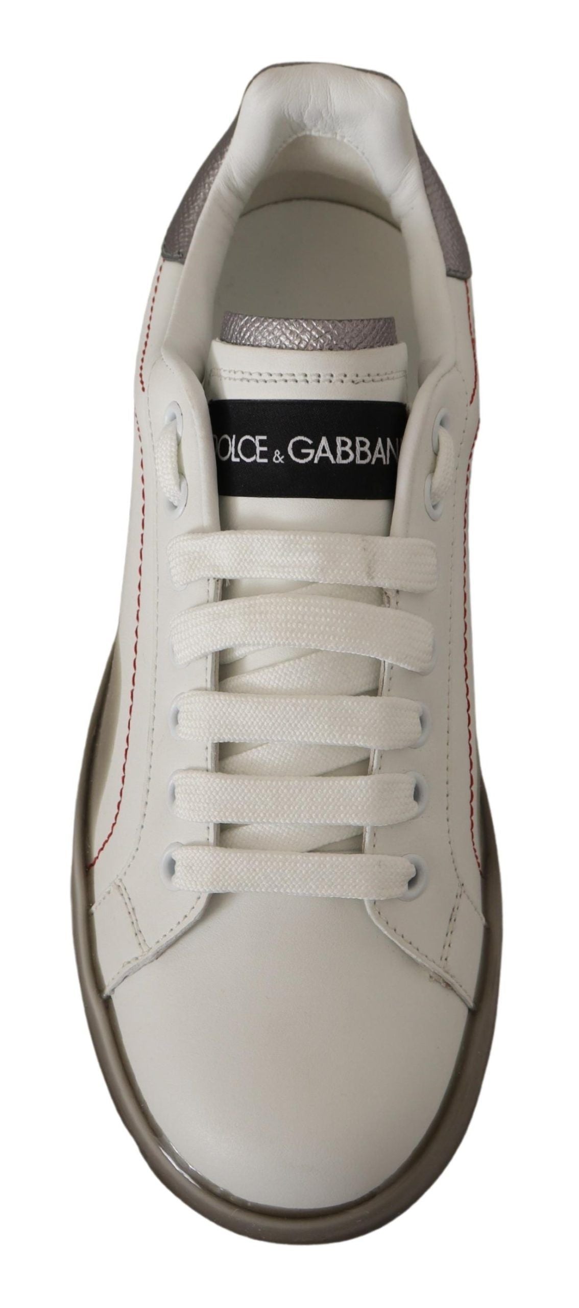 Dolce & Gabbana White Leather Shoes Womens Logo Portofino Sneakers Dolce & Gabbana