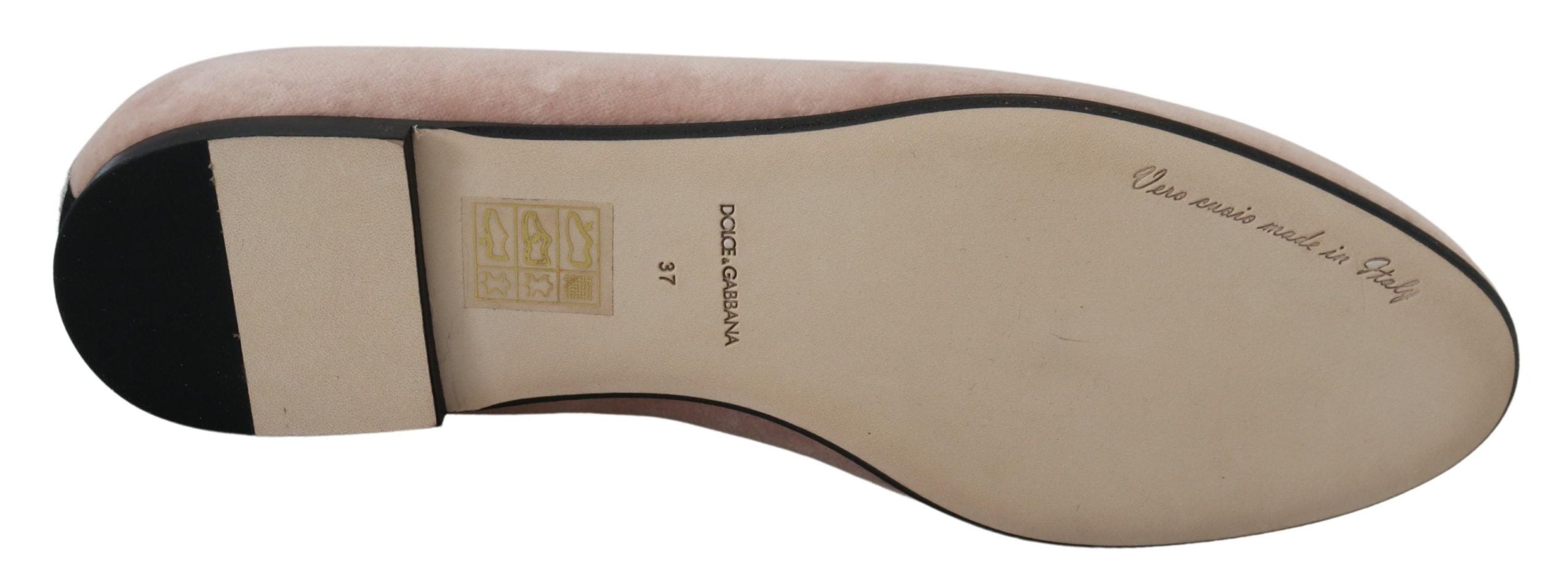 Dolce & Gabbana Pink Velvet Slip Ons Loafers Flats Shoes Dolce & Gabbana