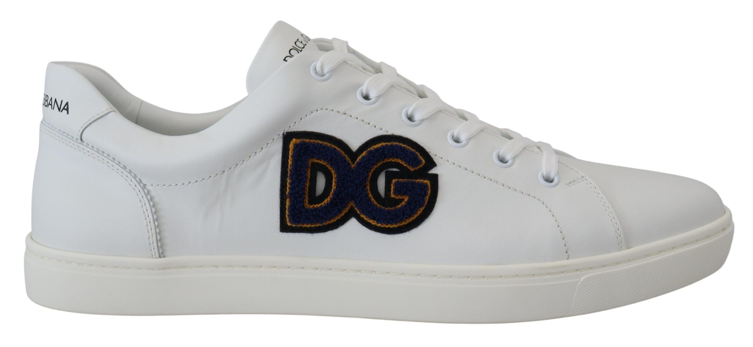 Dolce & Gabbana White Leather DG Logo Casual Sneakers Shoes Dolce & Gabbana