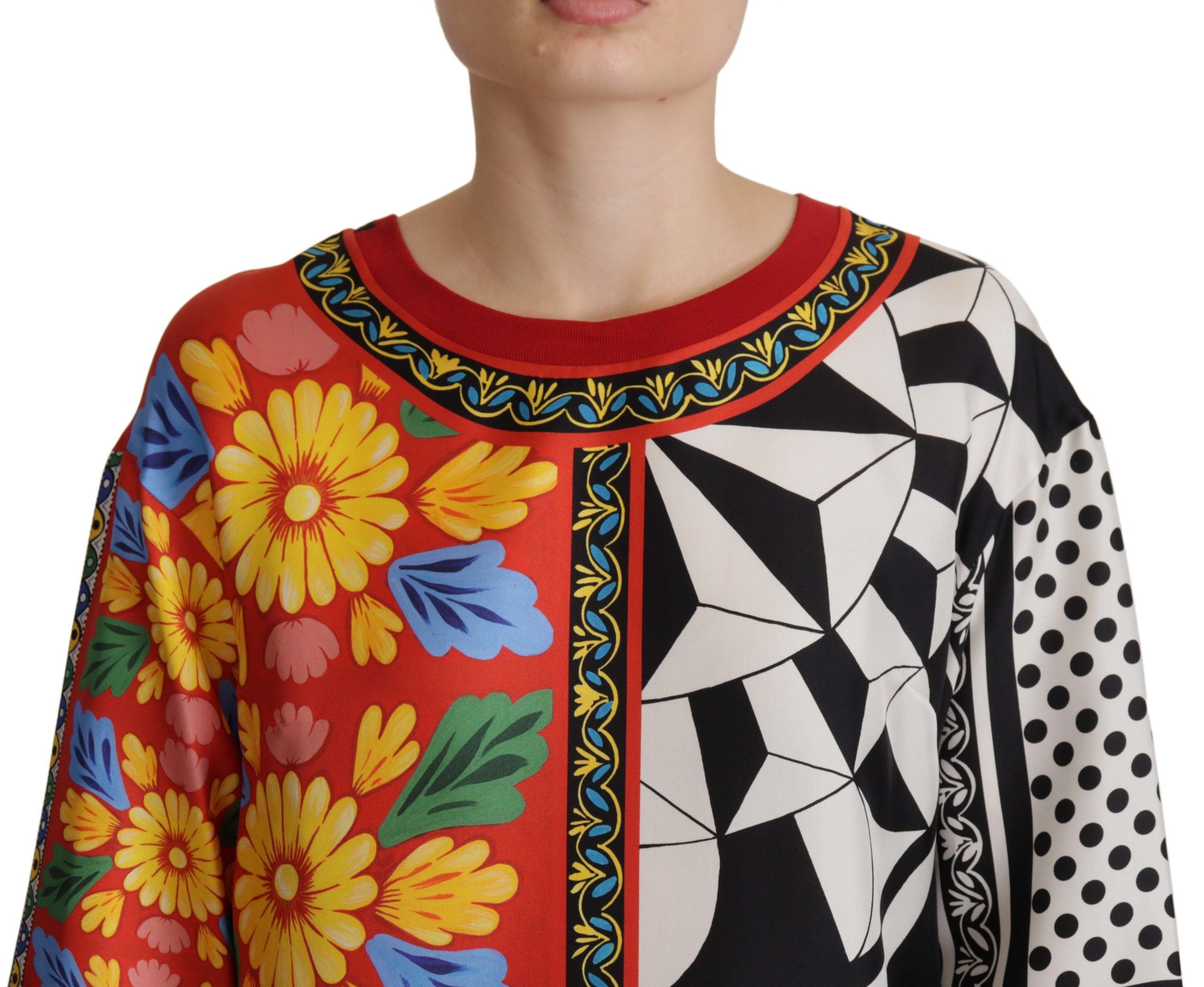 Dolce & Gabbana Multicolor Printed Baroque Loose Long Sleeve Dolce & Gabbana
