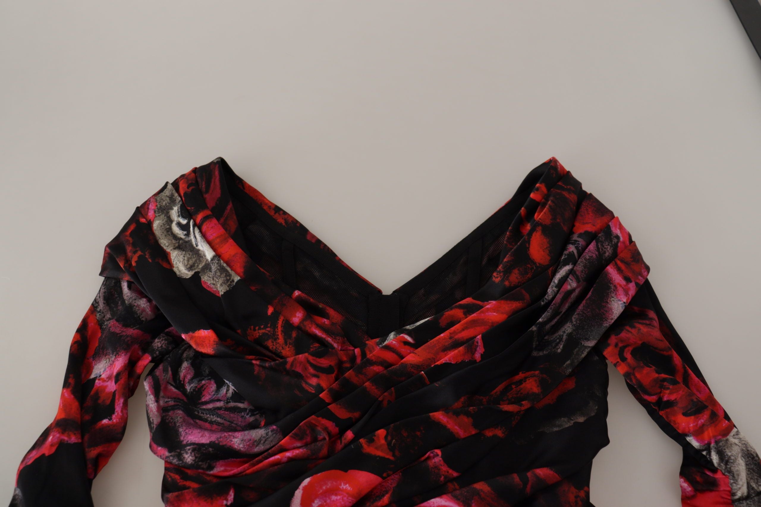 Dolce & Gabbana Black Floral Roses A-Line Sheath Gown Dress Dolce & Gabbana