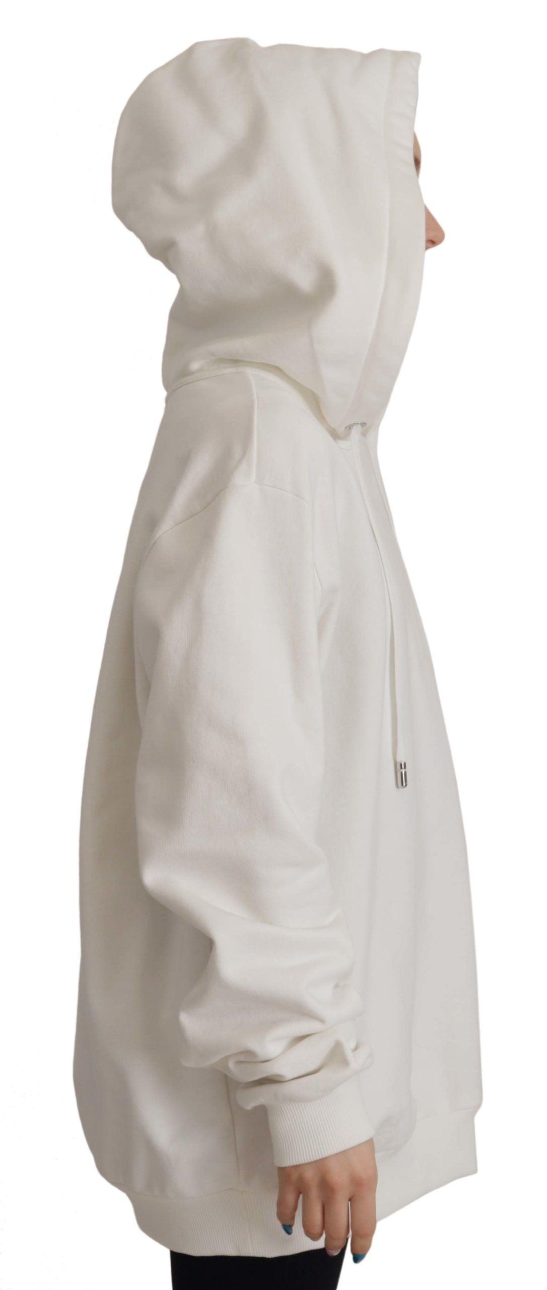Dolce & Gabbana White Hoodie Pullover Embroidered Sweater Dolce & Gabbana