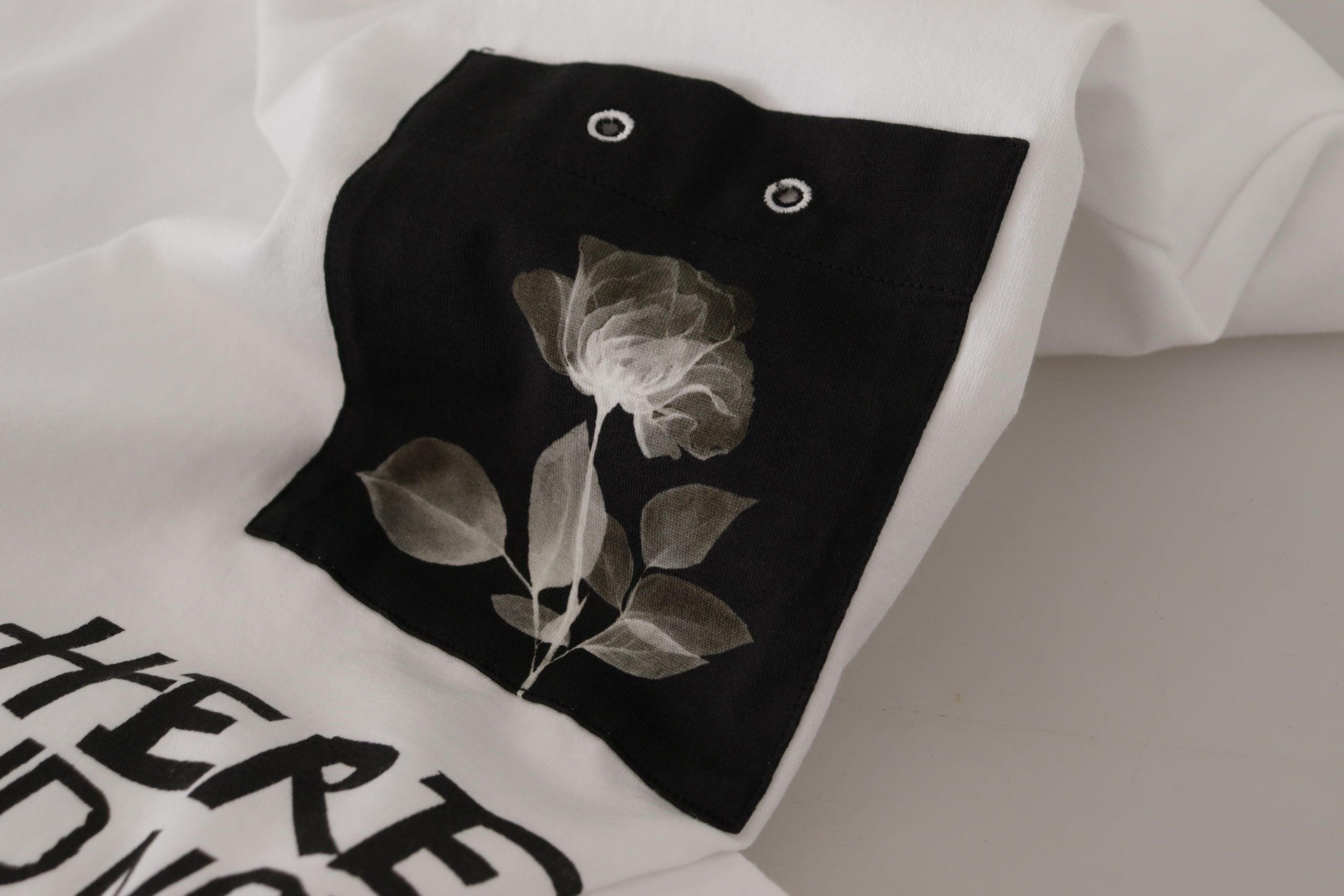 Dolce & Gabbana White Slogan Print Round Neck Cotton T-shirt Dolce & Gabbana