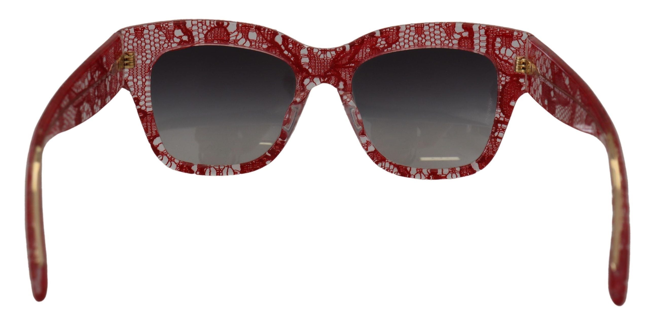 Dolce & Gabbana Red Lace Acetate Rectangle Shades DG4231F Sunglasses Dolce & Gabbana