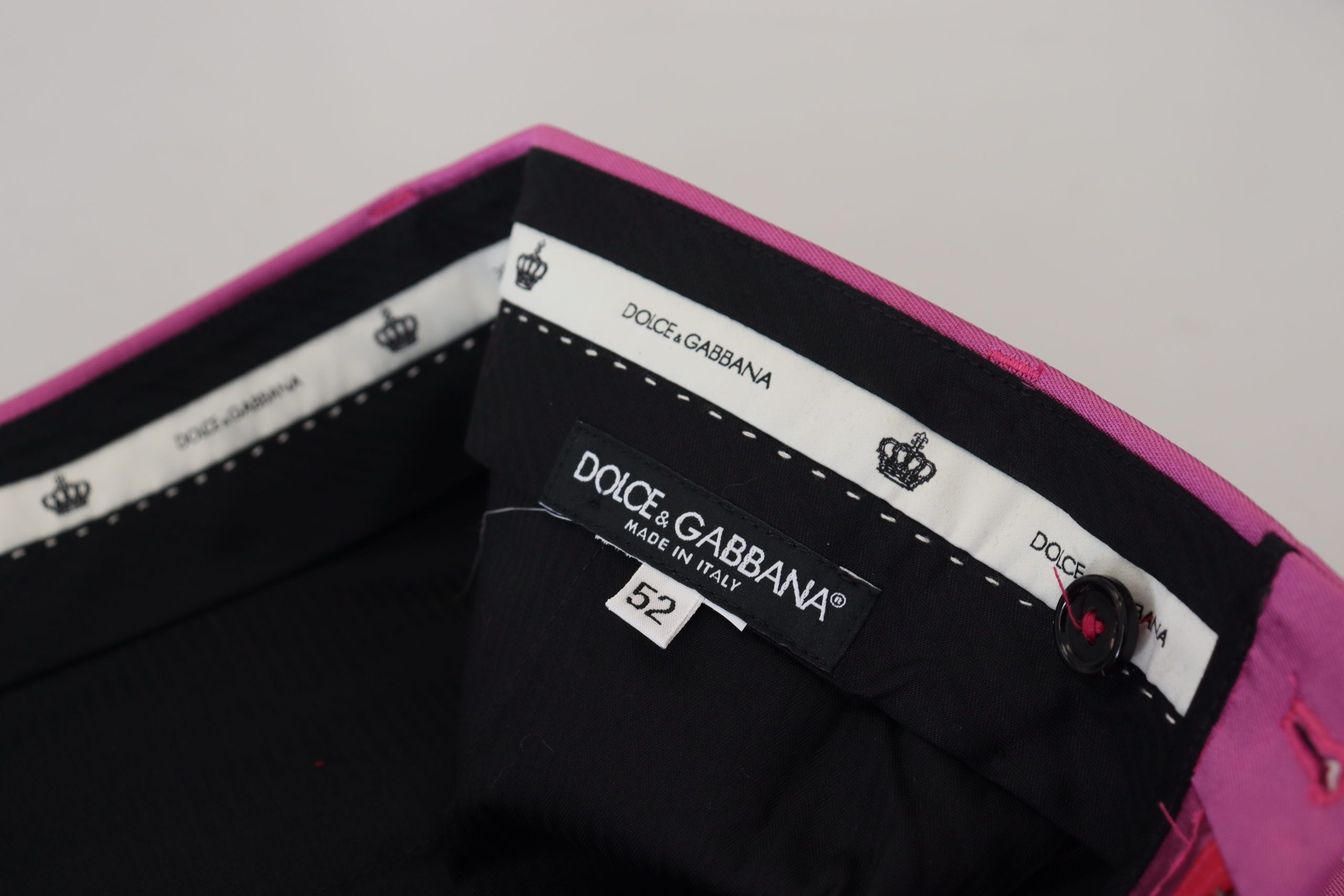 Dolce & Gabbana Pink Silk Slim Trousers Dress Formal Pants Dolce & Gabbana