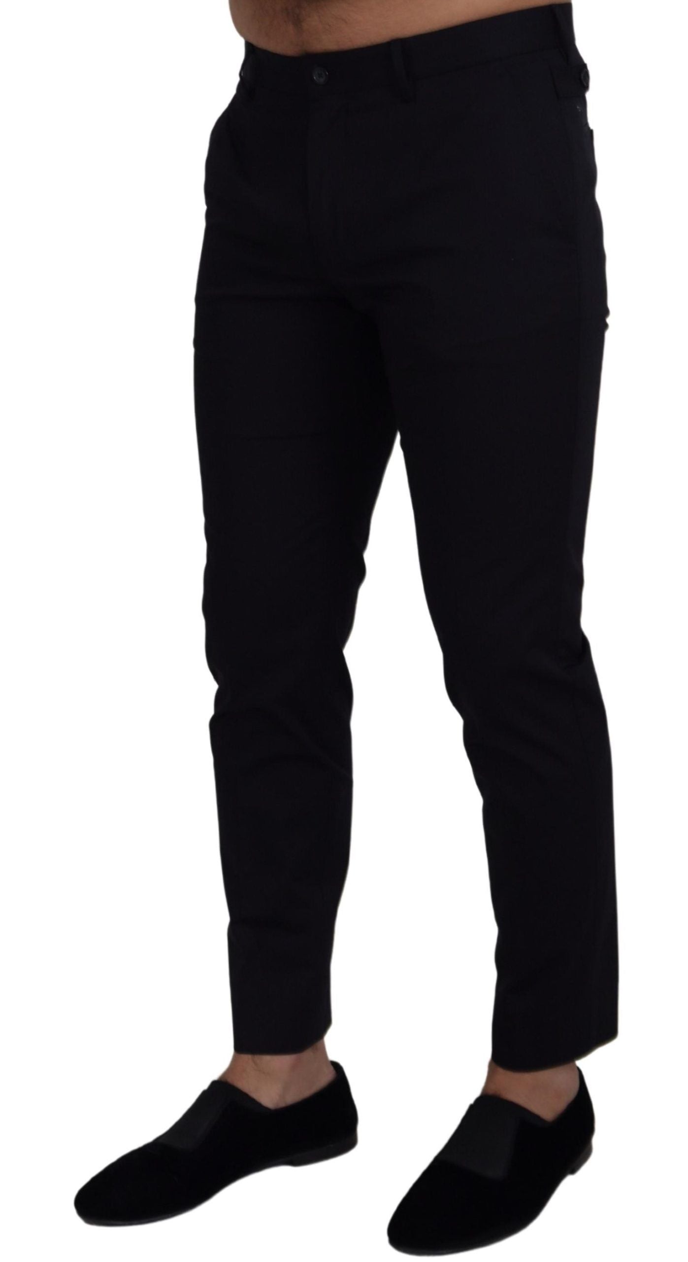 Dolce & Gabbana Blue Stretch Cotton Slim Trousers Chinos Pants Dolce & Gabbana