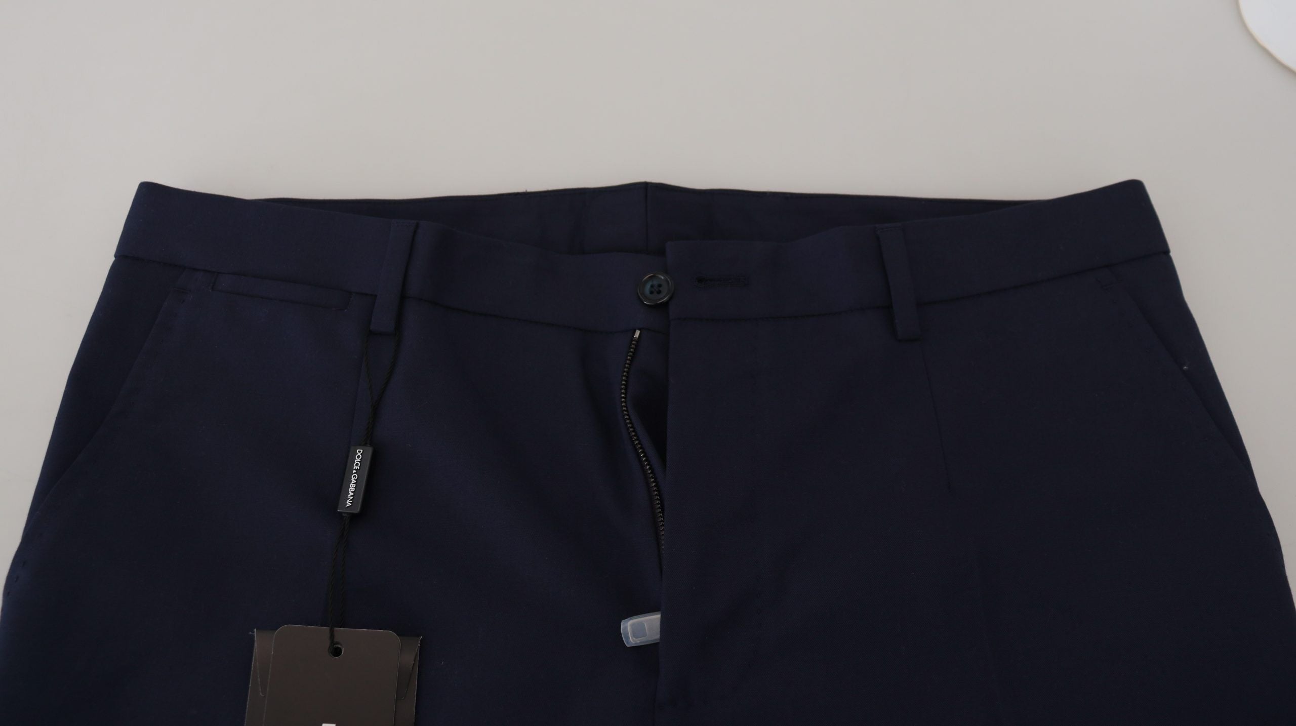 Dolce & Gabbana Blue Linen Cotton Slim Trousers Chinos Pants Dolce & Gabbana