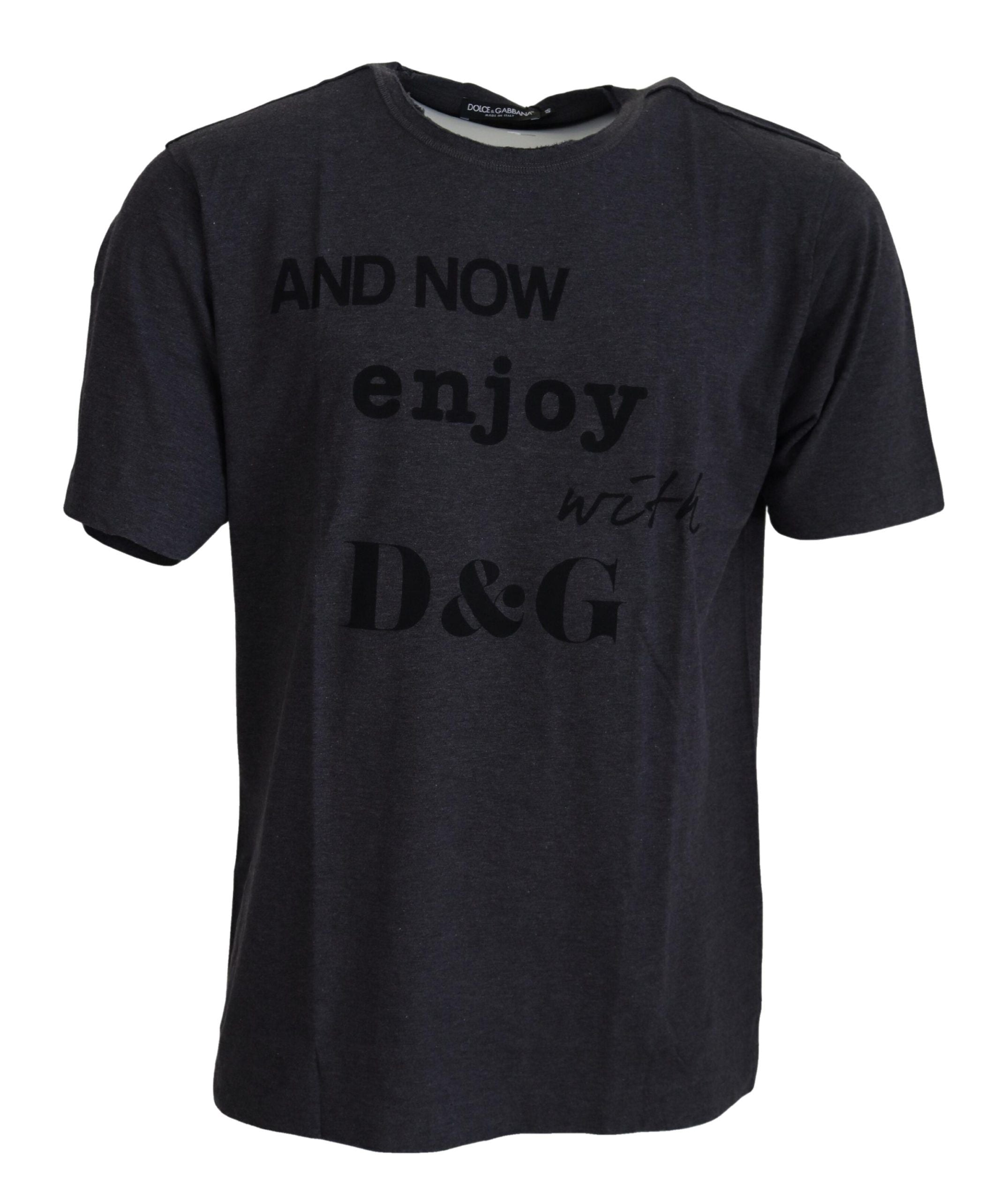 Dolce & Gabbana Gray Crewneck Cotton Short Sleeve T-shirt Dolce & Gabbana