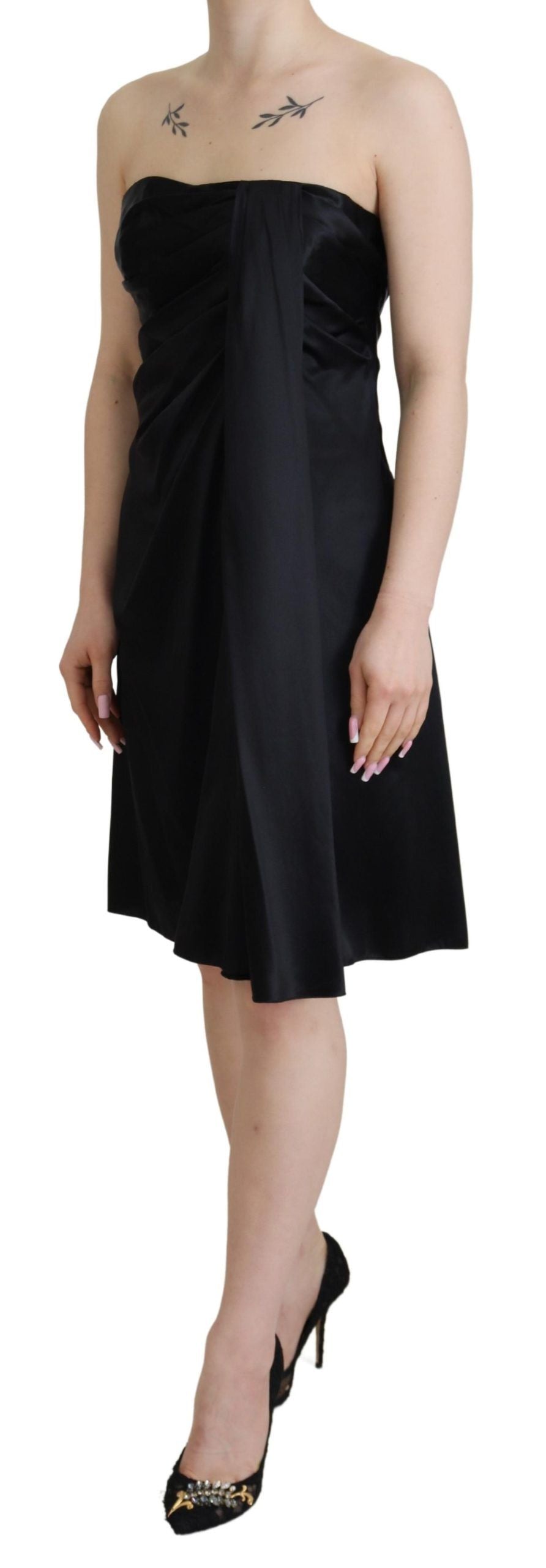 Dolce & Gabbana Black Silk Shift Short Mini Party Dress Dolce & Gabbana
