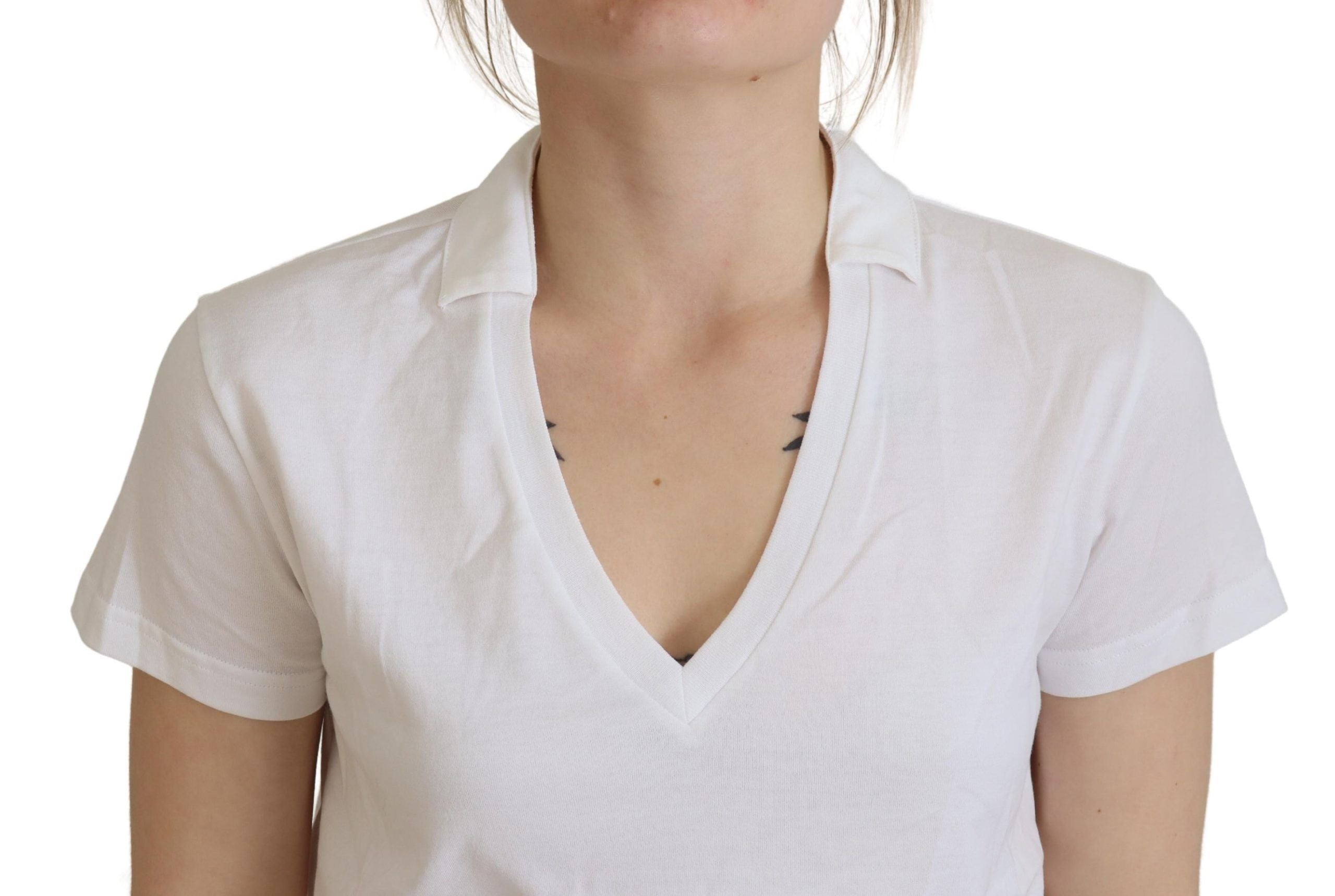 Dolce & Gabbana White Short Sleeve V-neck Cotton Top Blouse T-shirt Dolce & Gabbana