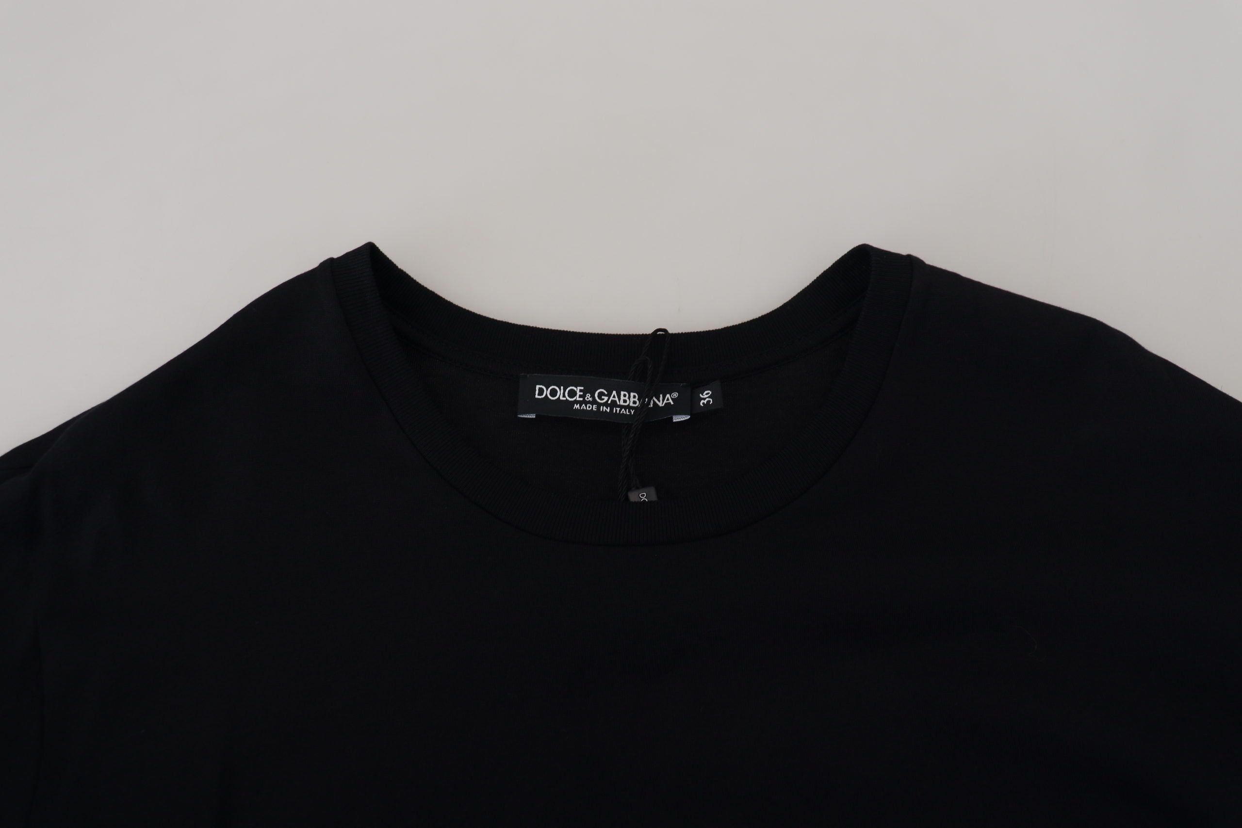 Dolce & Gabbana Black T-shirt Blouse Tassle Cotton Blouse Dolce & Gabbana