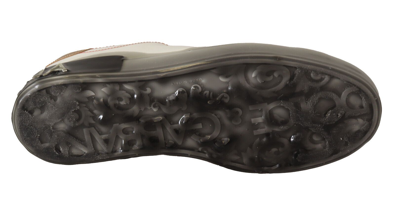 Dolce & Gabbana White Gold Leather Low Top Sneakers Casual Shoes Dolce & Gabbana