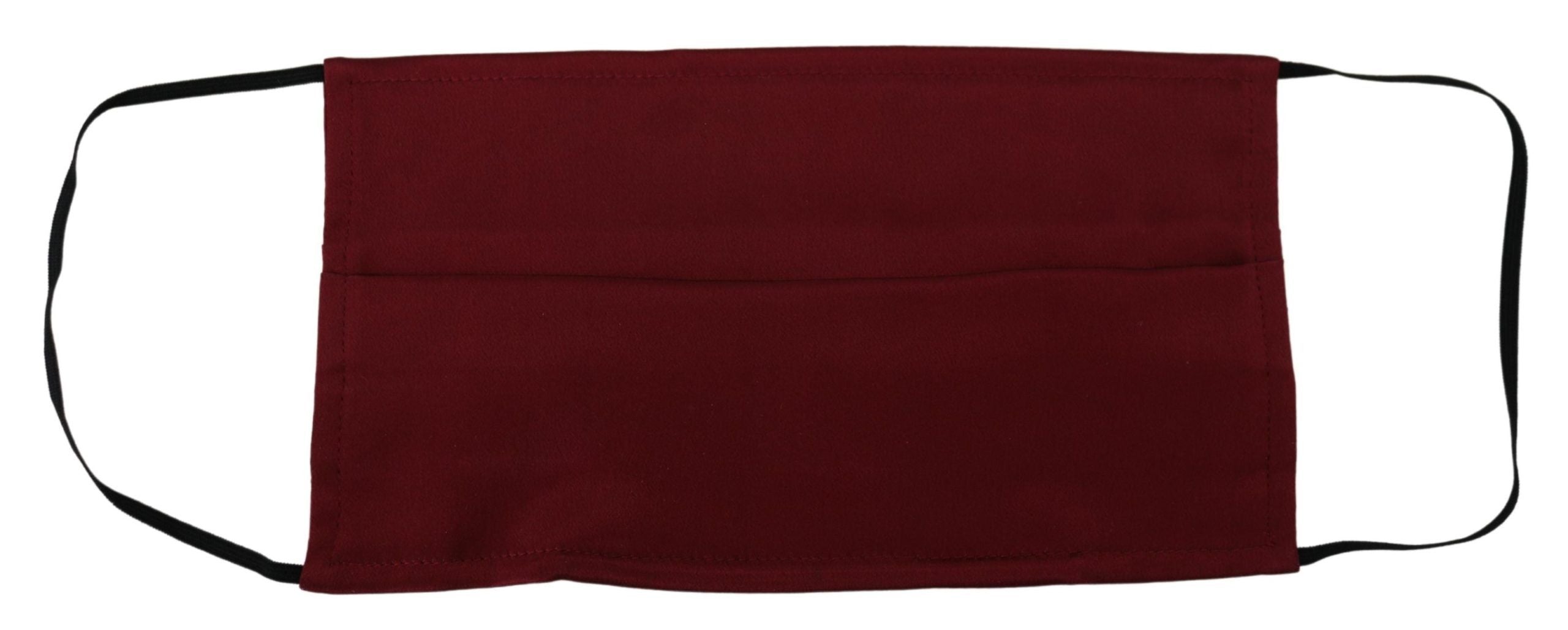 Dolce & Gabbana Maroon Silk Pleated Elastic Ear Strap One Size Face Mask Dolce & Gabbana