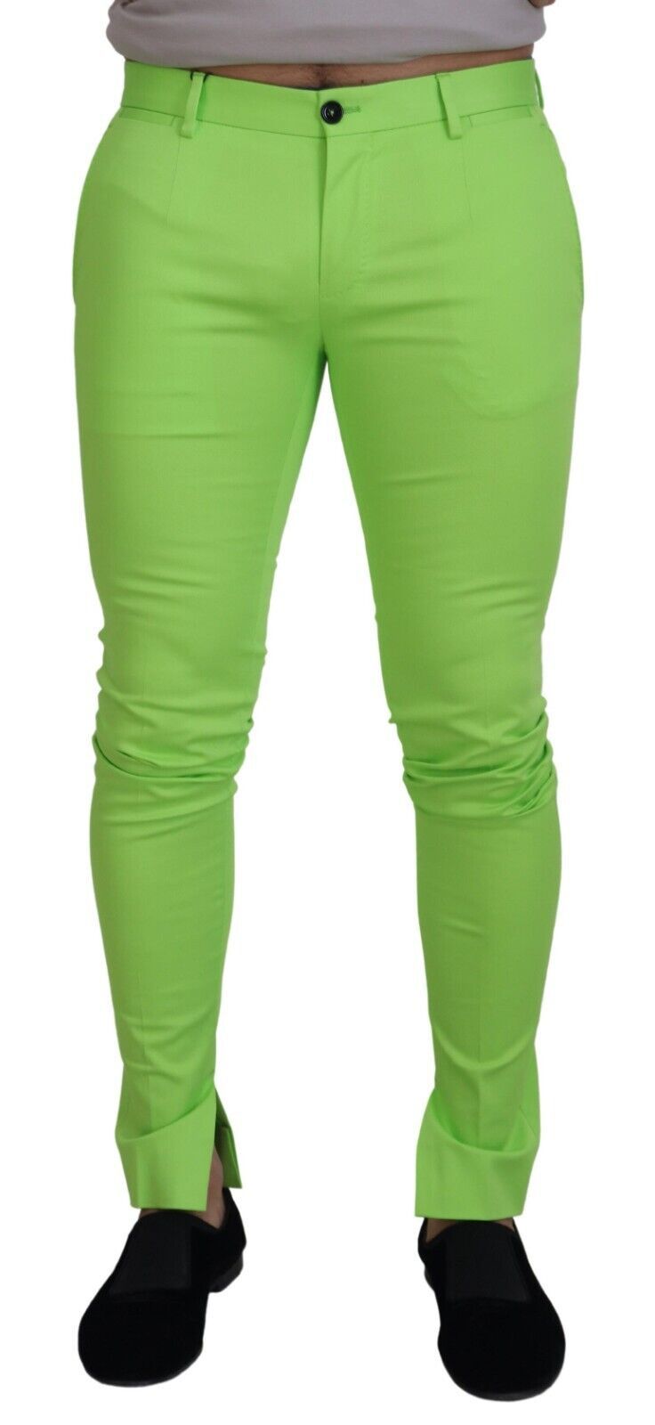 Dolce & Gabbana Light Green Cotton Skinny Men Trousers Pants Dolce & Gabbana