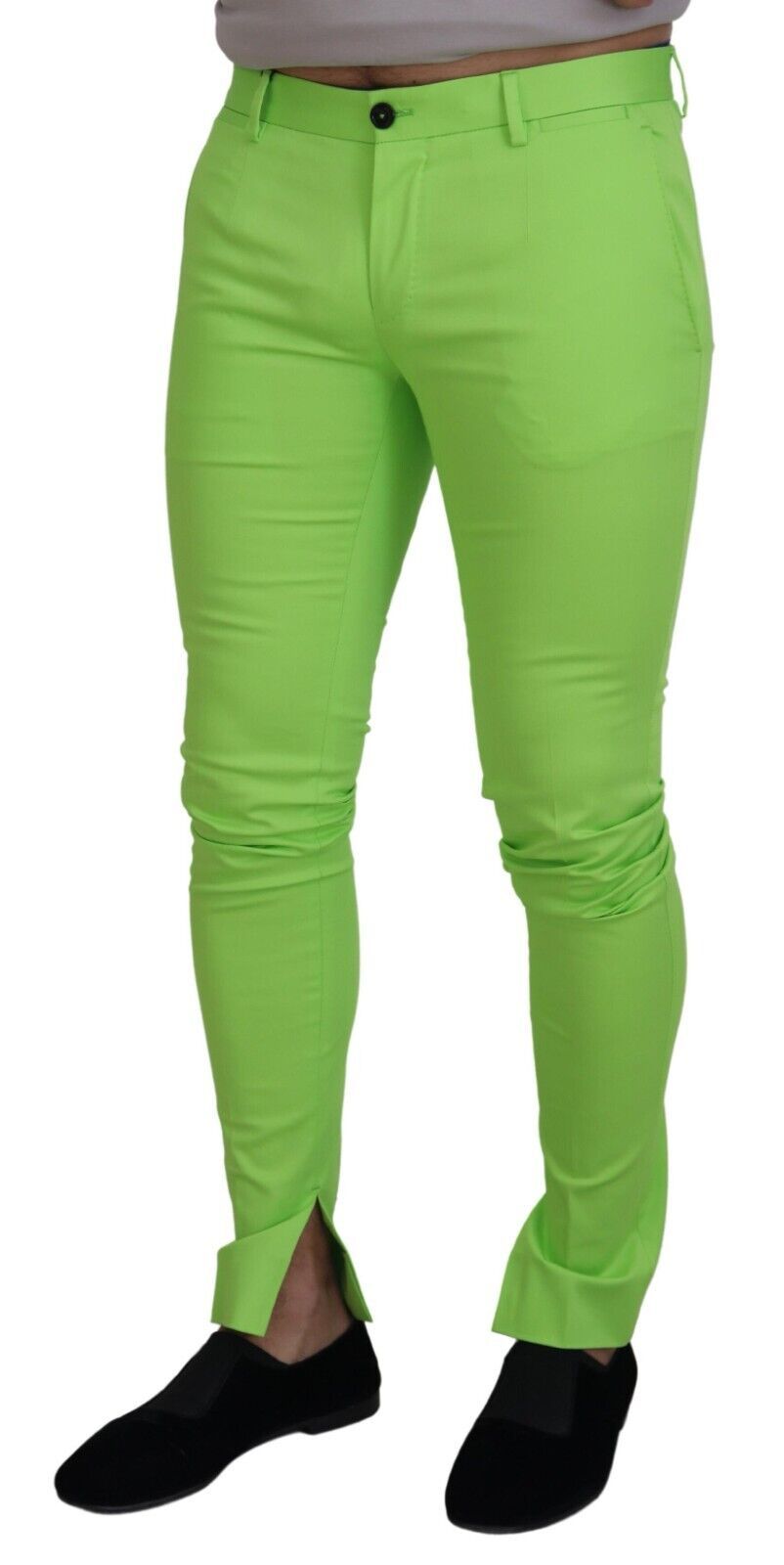 Dolce & Gabbana Light Green Cotton Skinny Men Trousers Pants Dolce & Gabbana