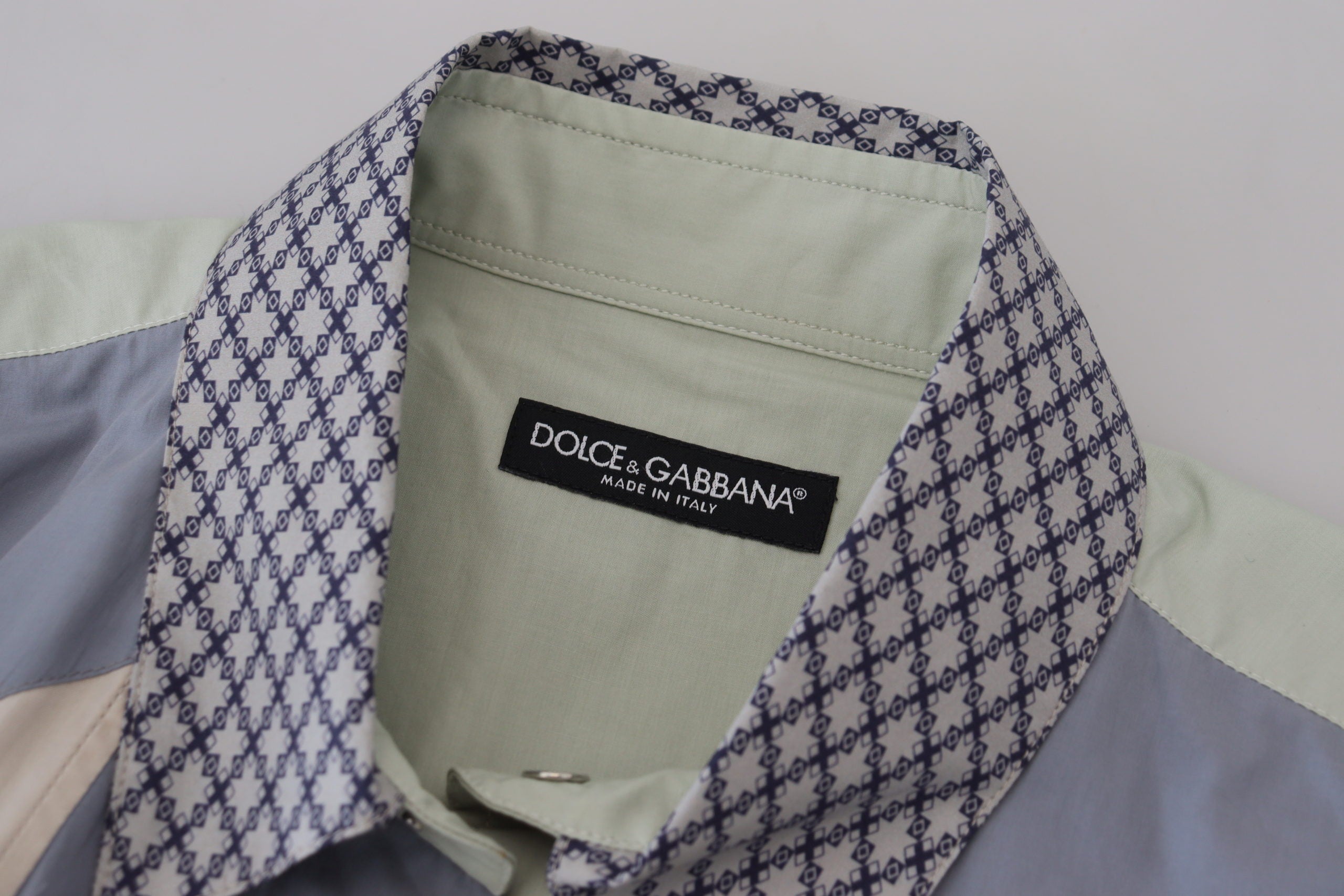 Dolce & Gabbana Multicolor Cotton Patchwork Slim Shirt Dolce & Gabbana