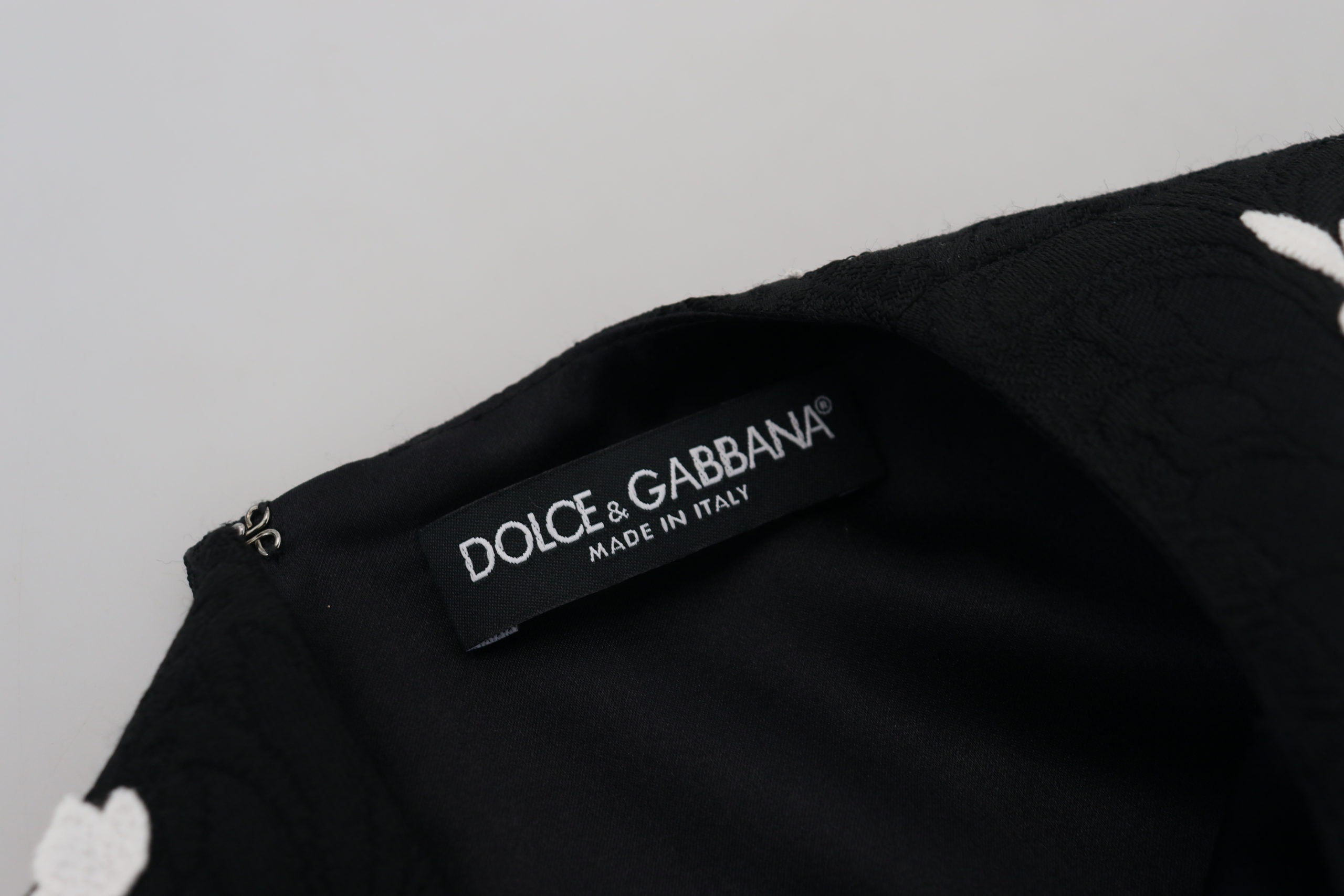 Dolce & Gabbana Black Lace Trim Half Sleeves A-line Dress Dolce & Gabbana