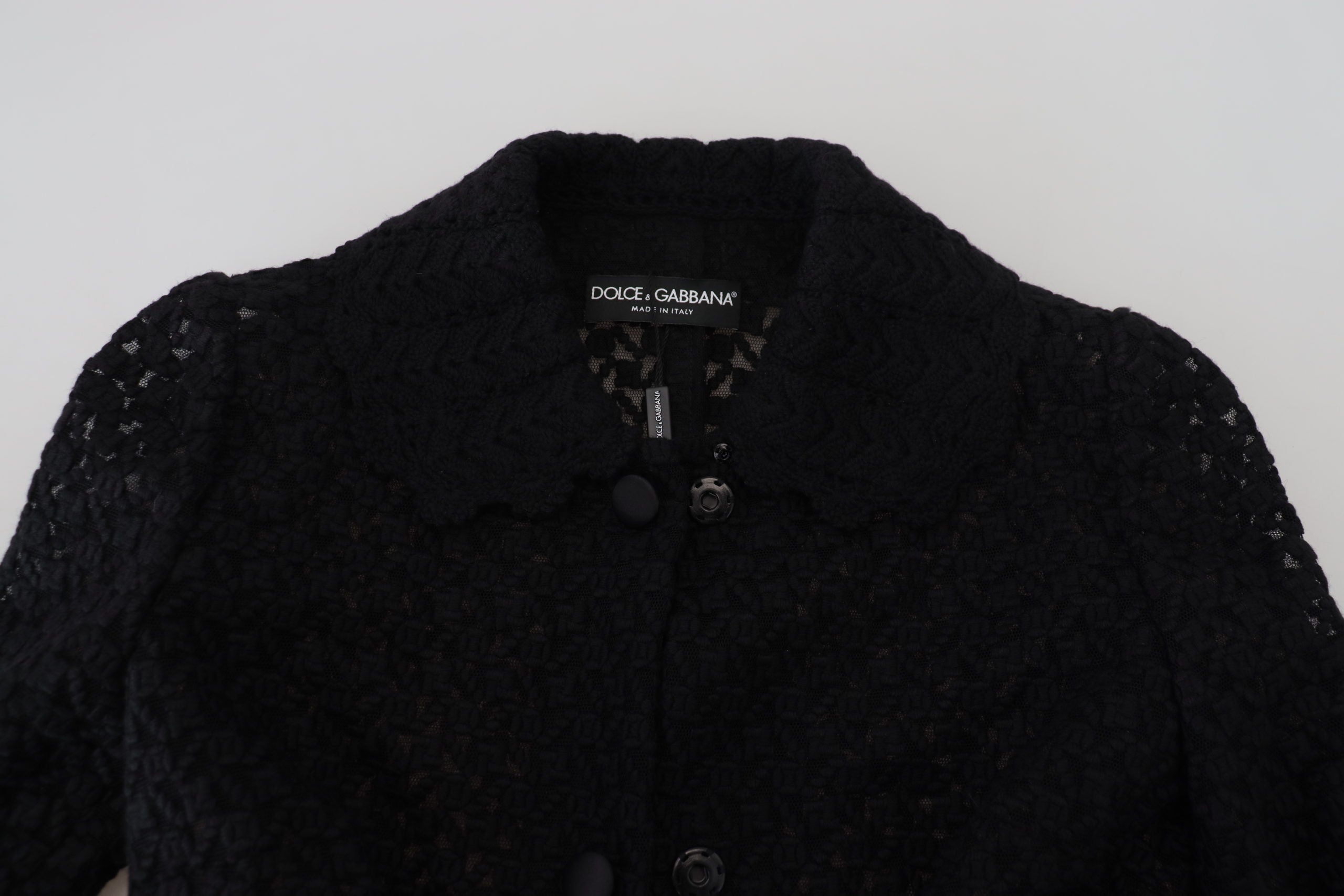 Dolce & Gabbana Black Button Down Long Blazer Cotton Jacket Dolce & Gabbana