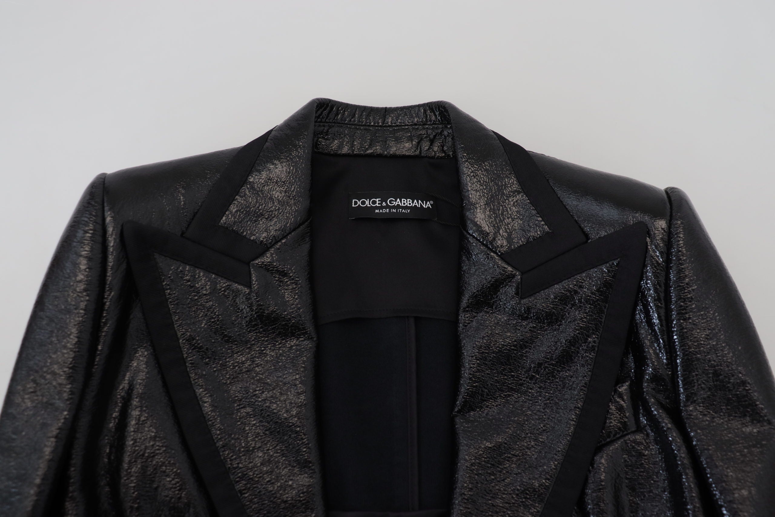 Dolce & Gabbana Black Long Sleeves Crop Blazer Cotton Jacket Dolce & Gabbana