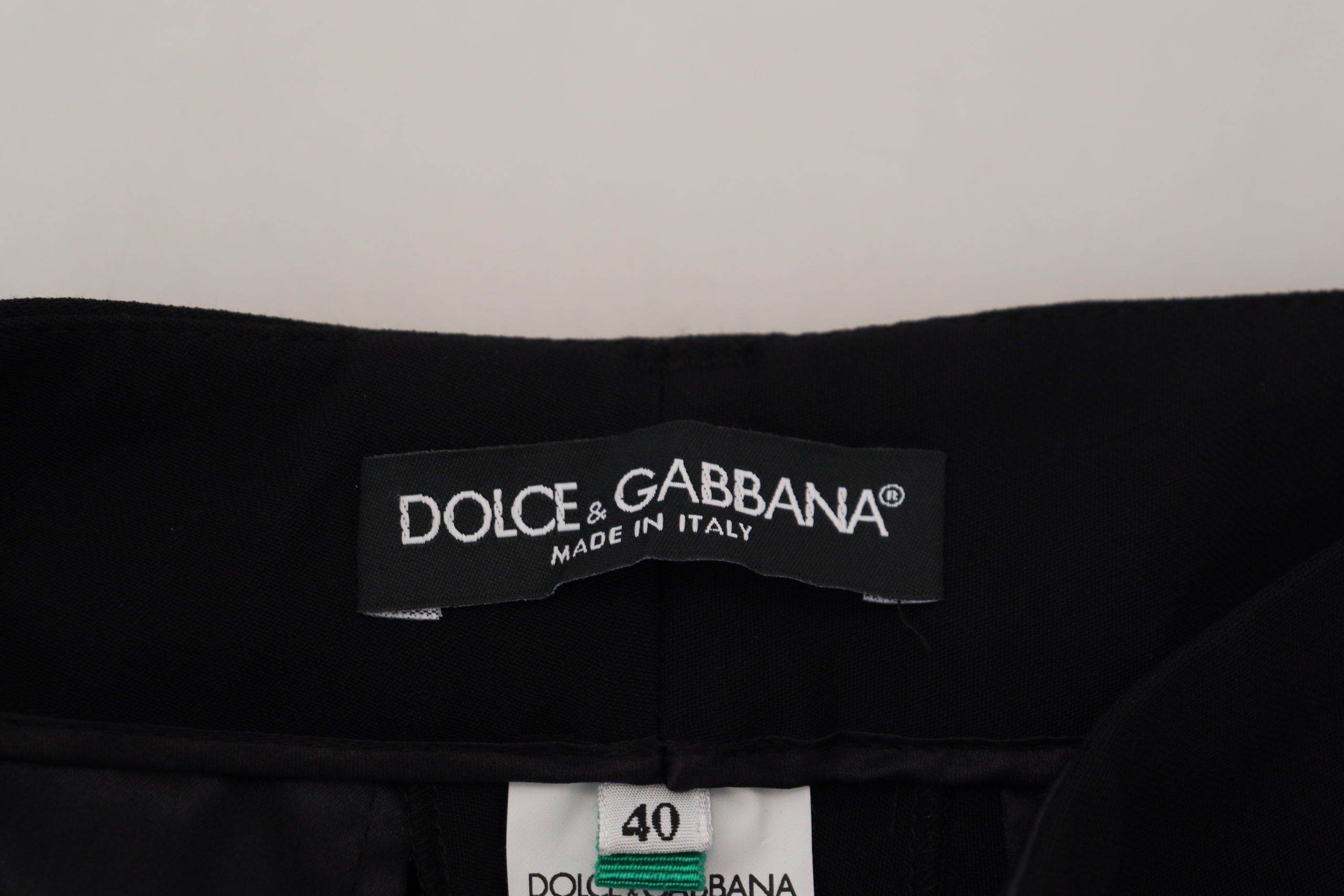 Dolce & Gabbana Black Tapered Women Wool Pants Dolce & Gabbana
