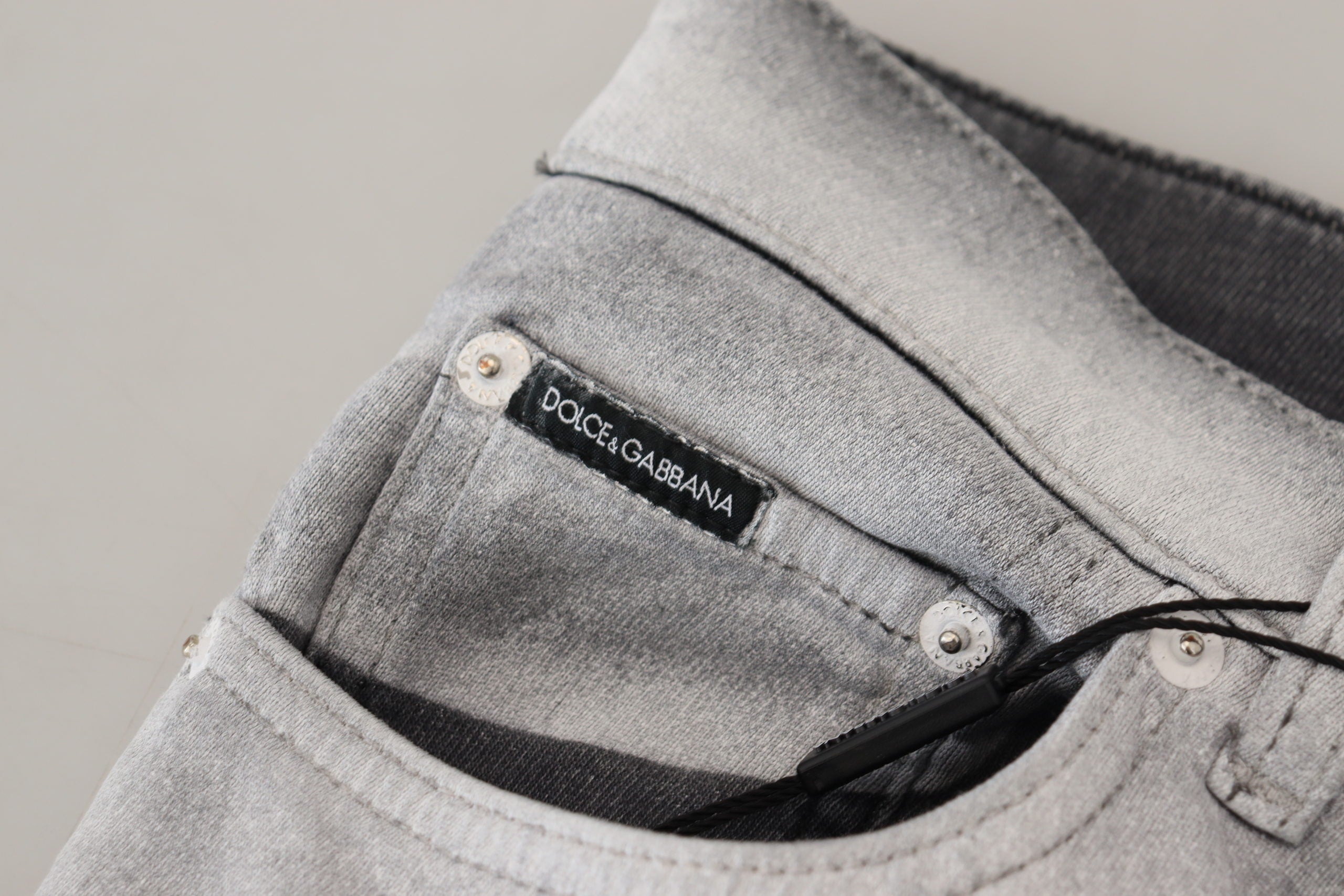 Dolce & Gabbana Gray Washed Skinny Men Denim Jeans Dolce & Gabbana