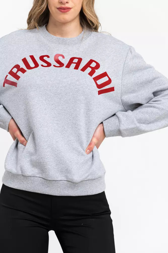 Trussardi Gray Cotton Women Sweatshirt Trussardi