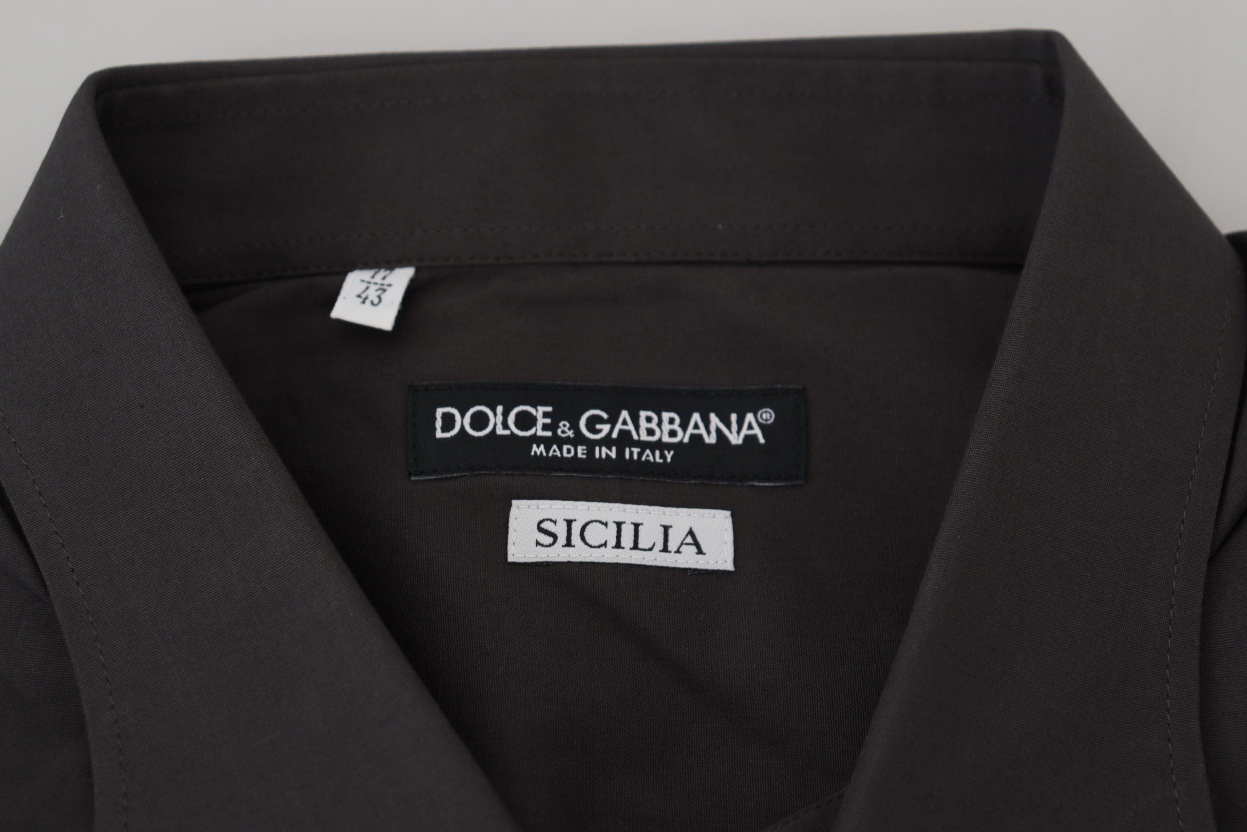 Dolce & Gabbana Gray SICILIA Slim Fit Stretch Dress Shirt Dolce & Gabbana