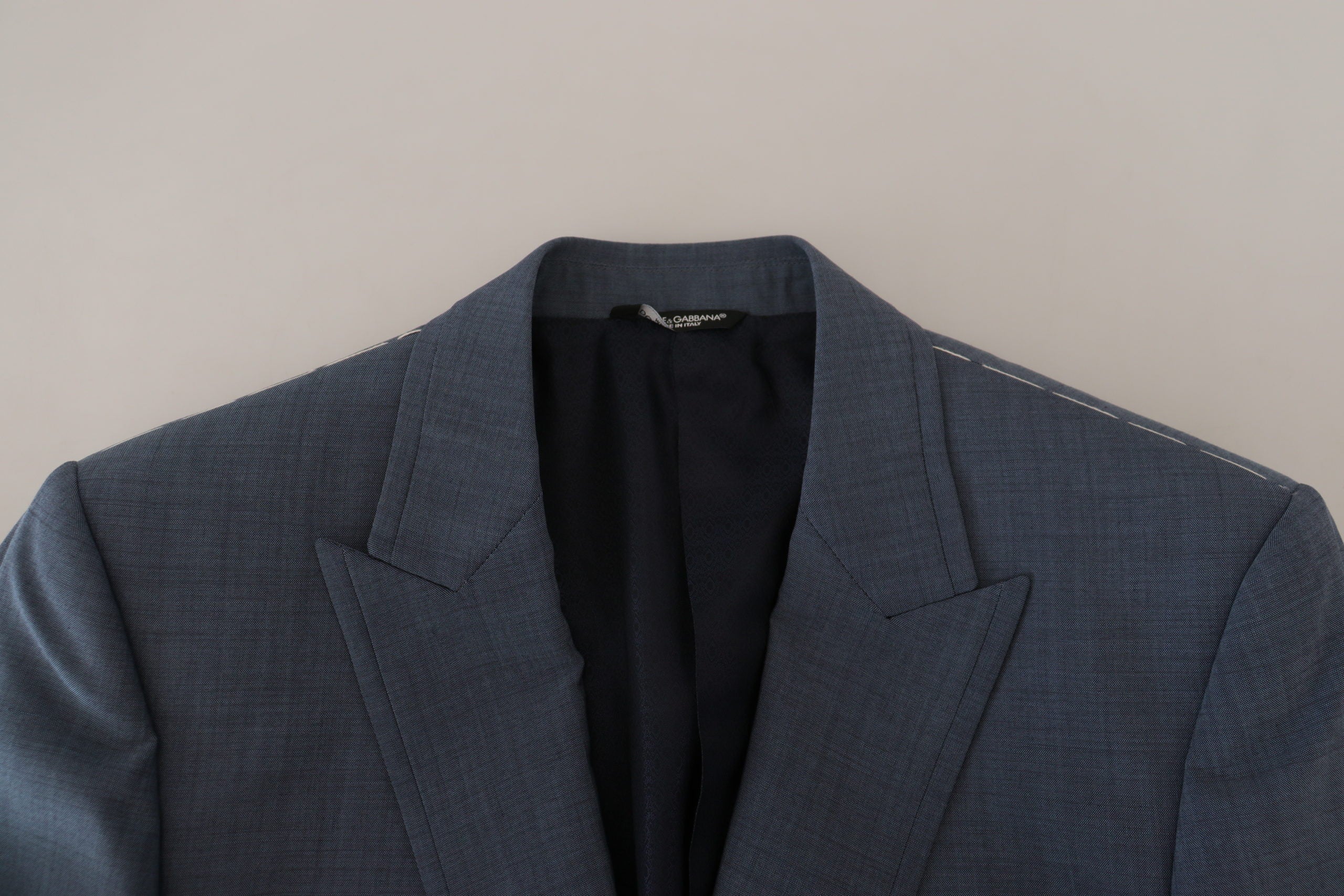 Dolce & Gabbana Blue Wool Stretch Slim Fit Jacket Blazer Dolce & Gabbana