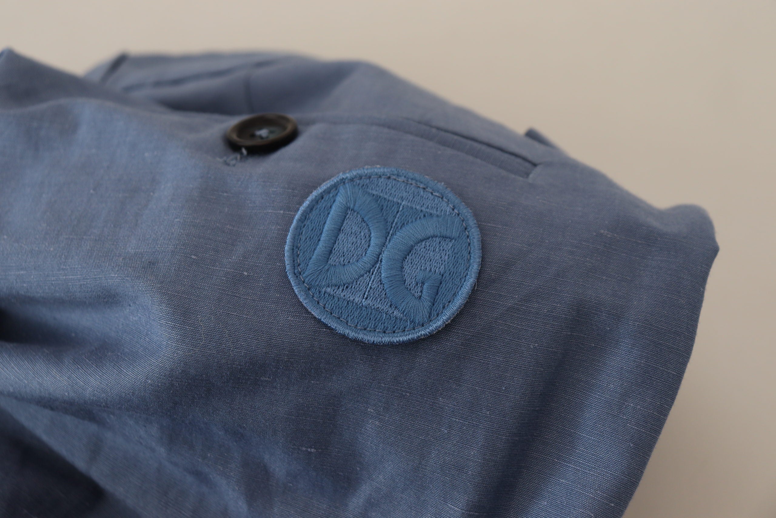 Dolce & Gabbana Blue Linen Chino Men Formal Pants Dolce & Gabbana
