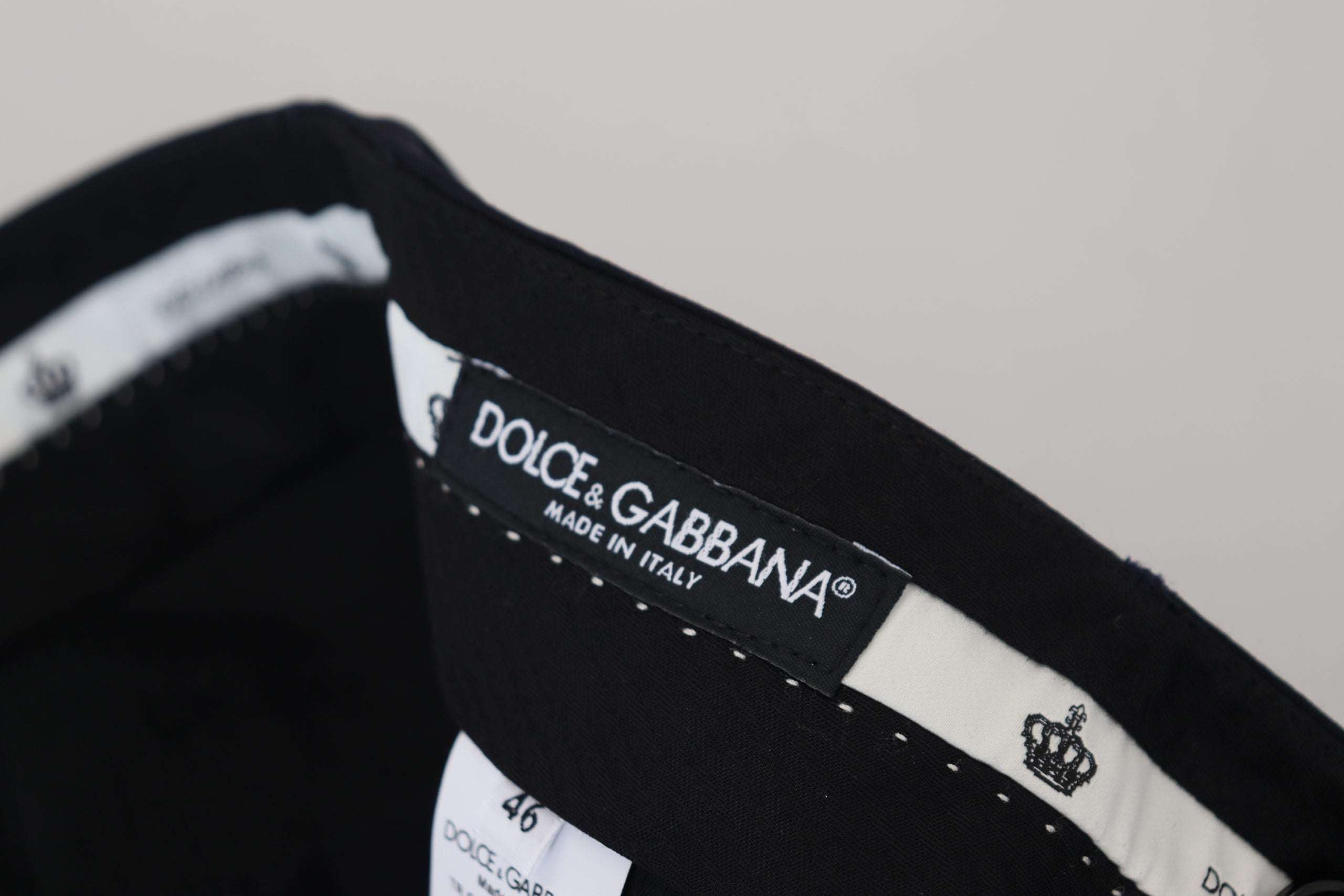 Dolce & Gabbana Black Wool Slim Formal Pants Dolce & Gabbana